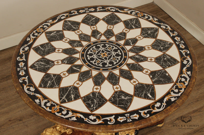 Neoclassical-Style Pietra Dura Center Table