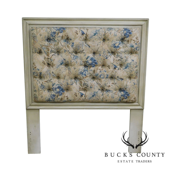 Hickory Chair Company Painted, Custom Tufted Upholstered Twin Headboard