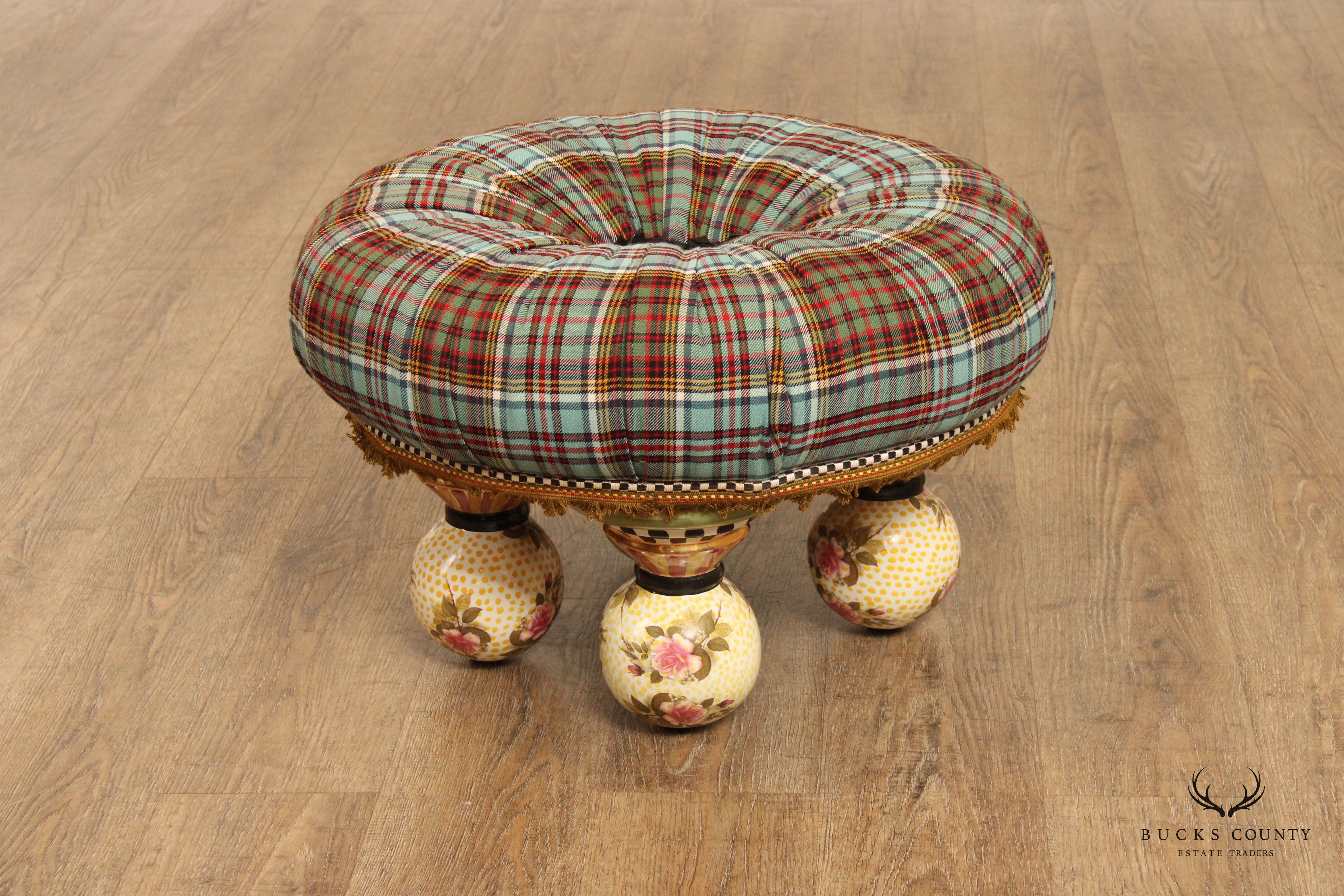 Mackenzie-Childs Vintage 'Compass Rose' Ottoman