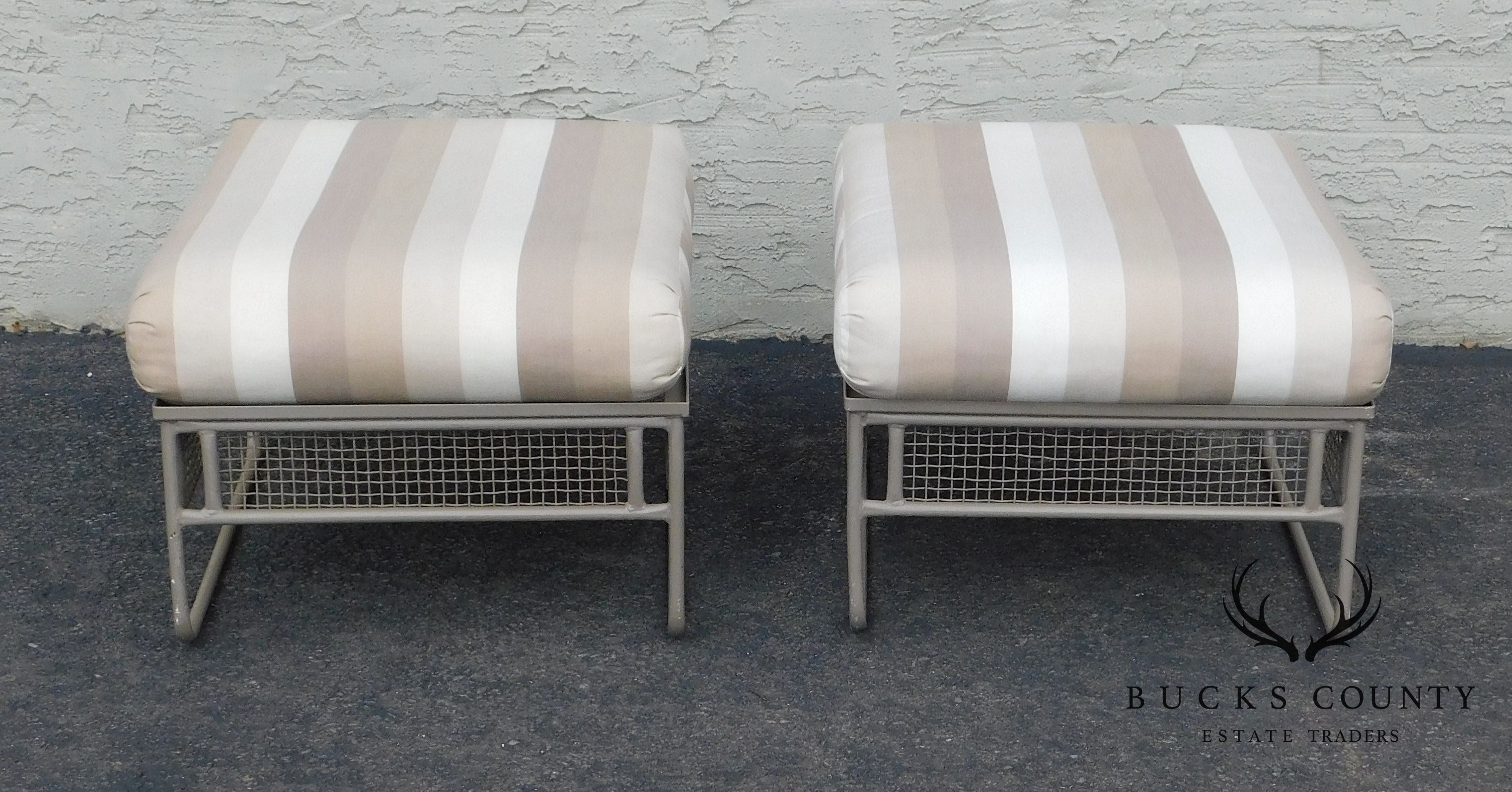 Woodard Sculptura Pair of Patio Ottomans