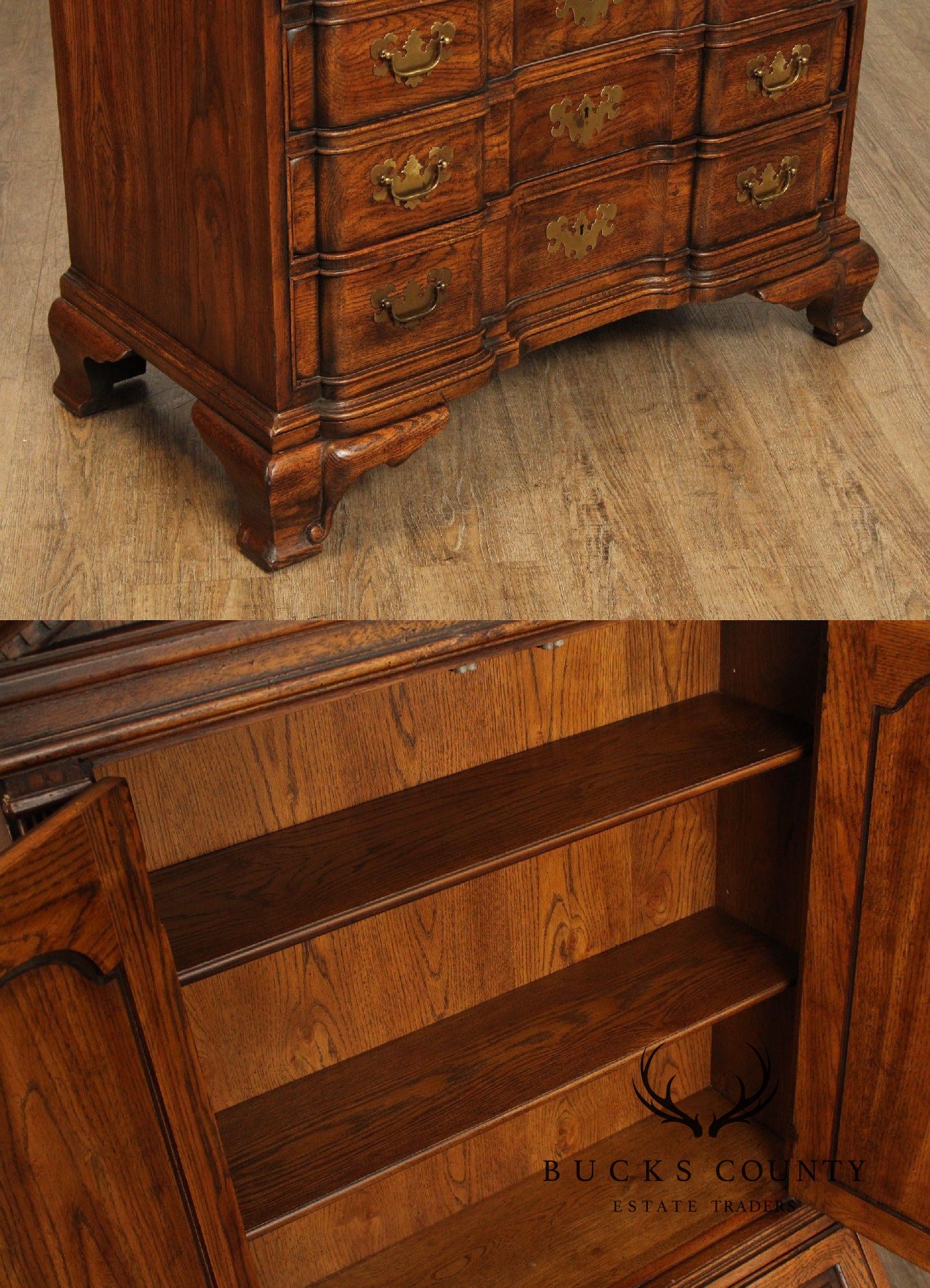 Drexel Heritage 'American Tour' Chippendale Style Oak Secretary Desk