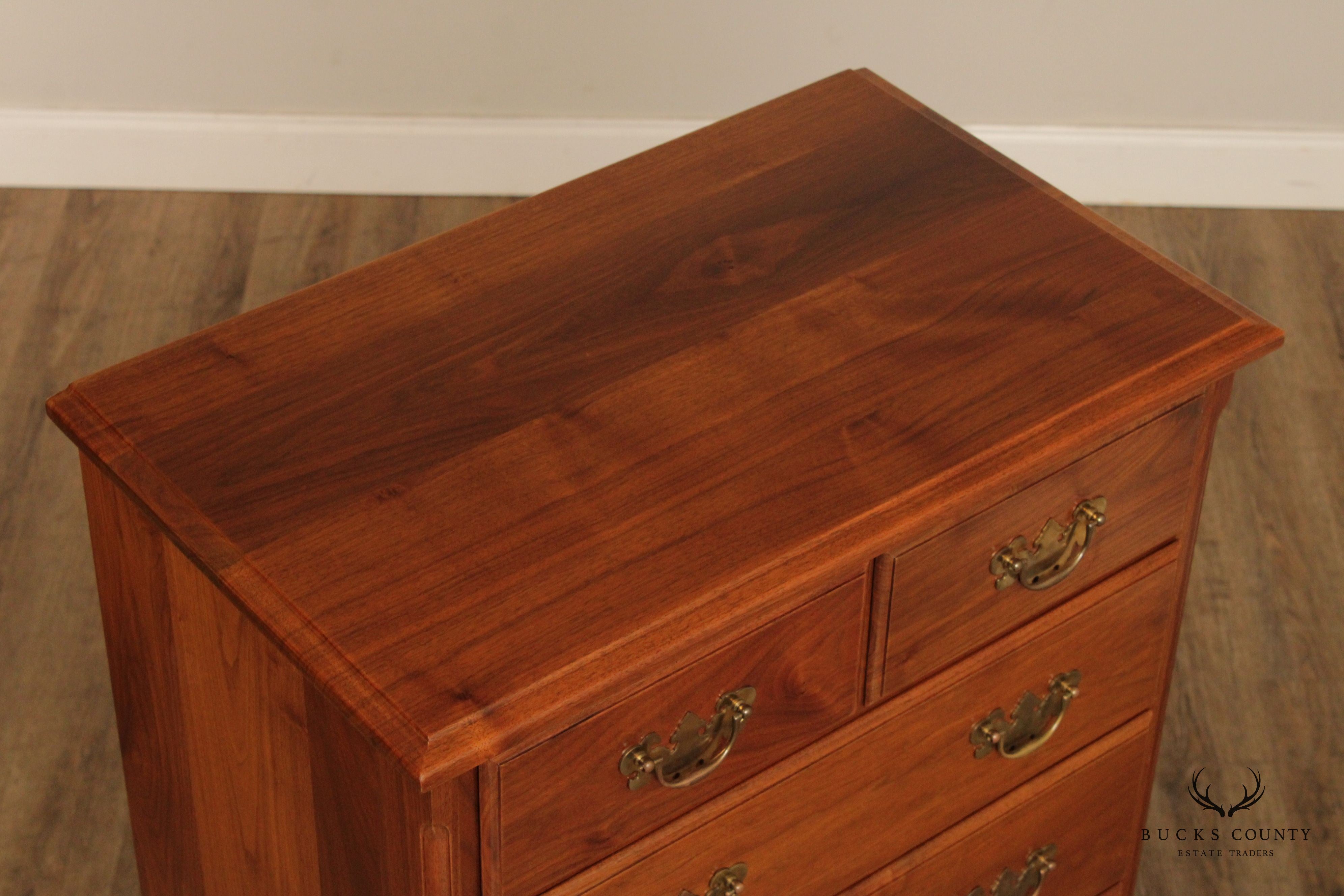 Chippendale Style Custom Crafted Solid Walnut Tall Chest