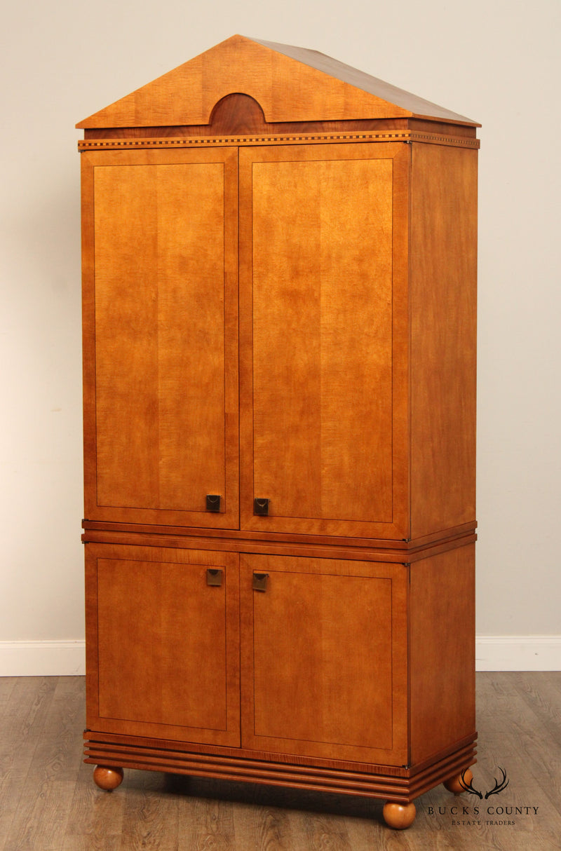 Hickory White Genesis Collection Biedermeier Style Inlaid Maple Armoire