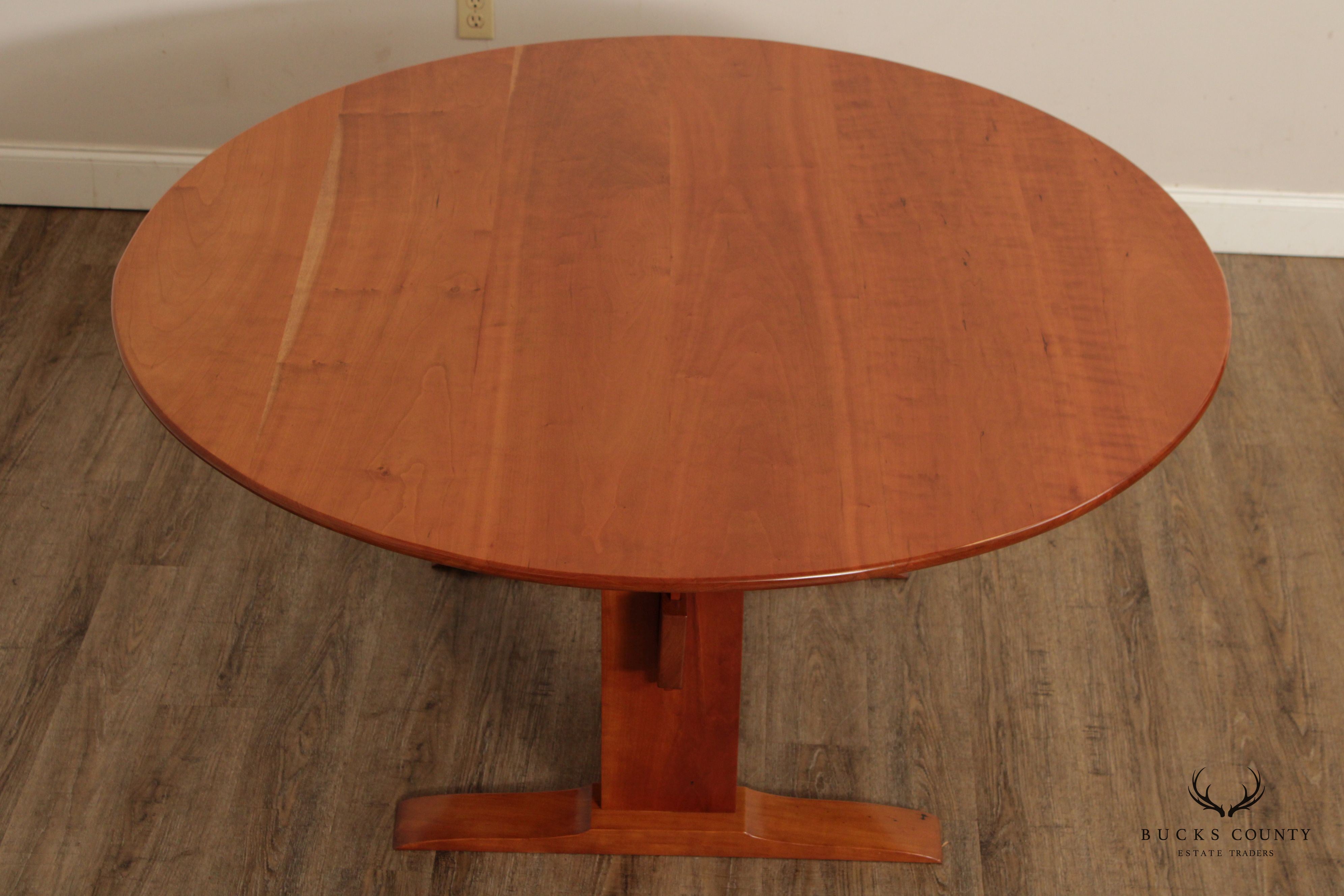 Custom Quality 60 Inch Round Cherry Trestle Dining Table