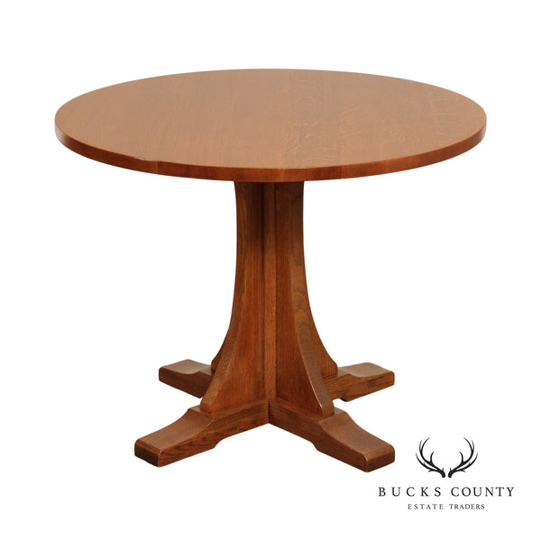 Stickley Mission Collection Round Oak Pedestal Table