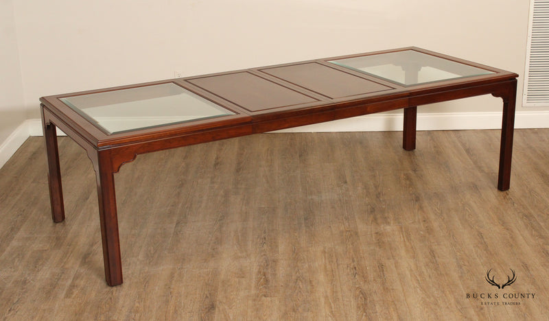 Ethan Allen Canova Campaign Style Cherry Extendable Dining Table