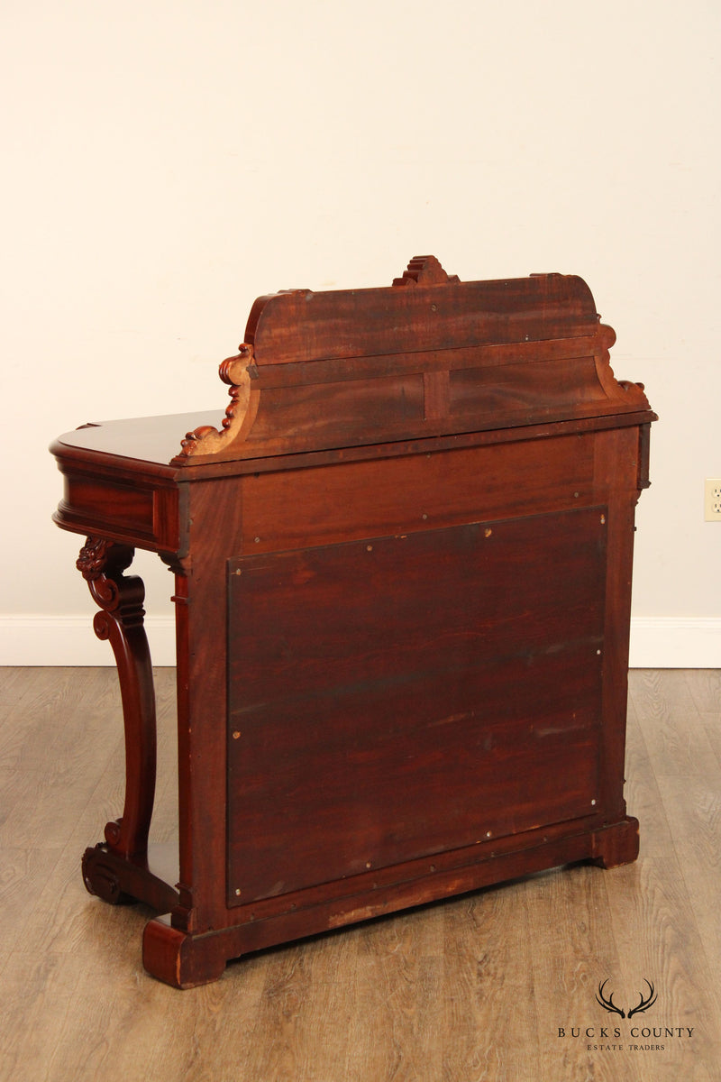 Antique Victorian Renaissance Revival Carved Mahogany Console Table