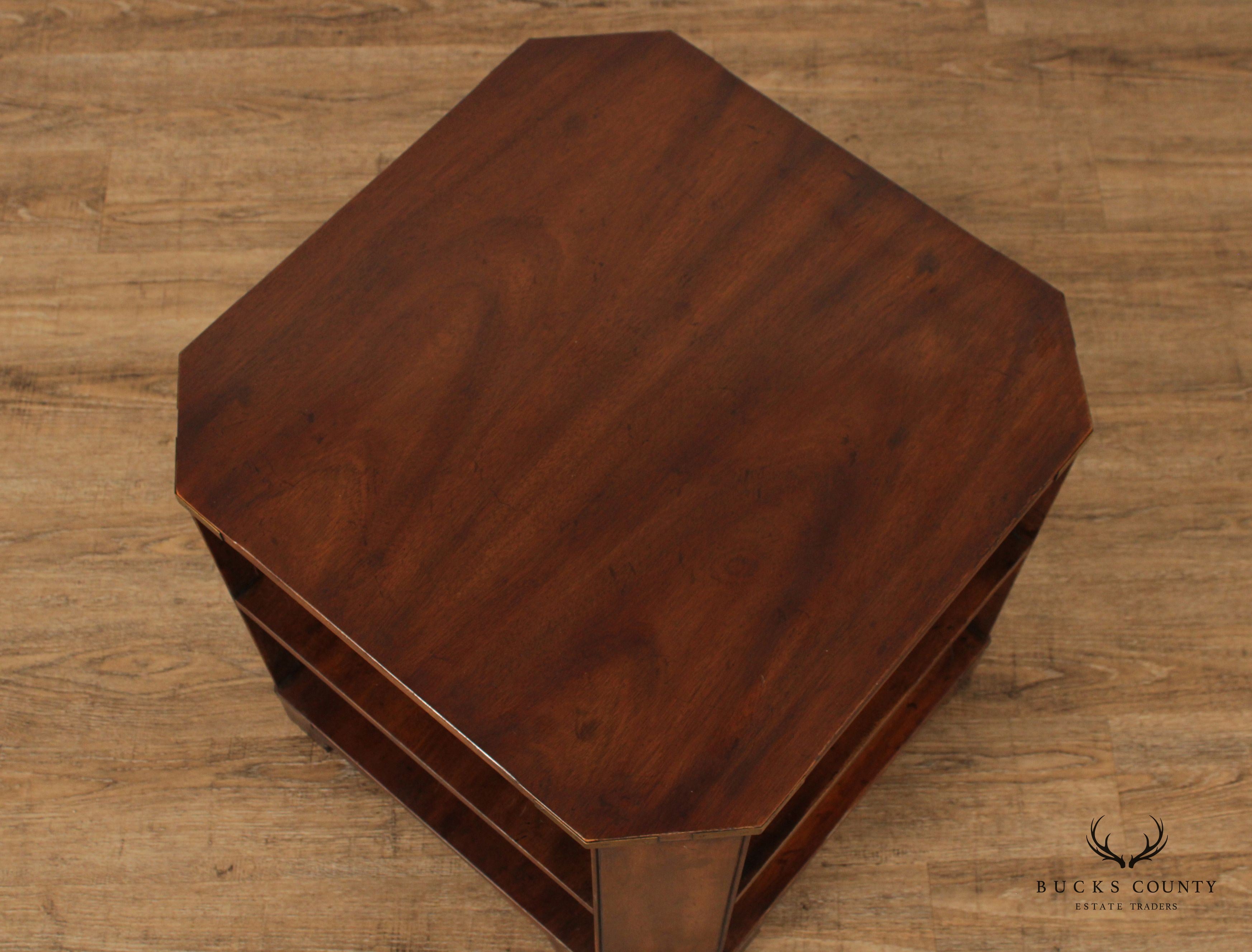 Heritage Furniture Campaign Style Cherry Three-Tier Square Side Table