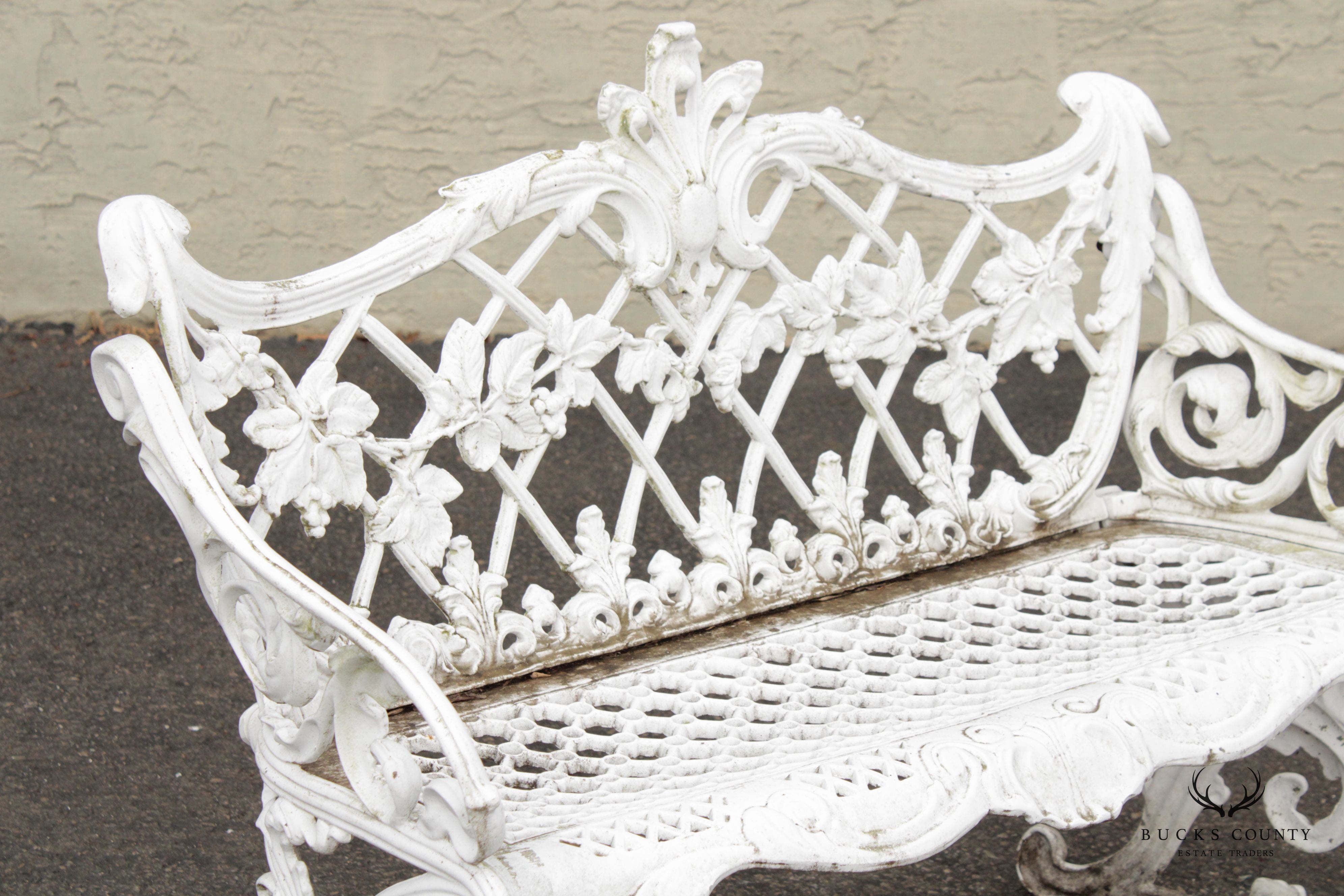 Victorian Style Quality Pair Cast Aluminum Garden Benches