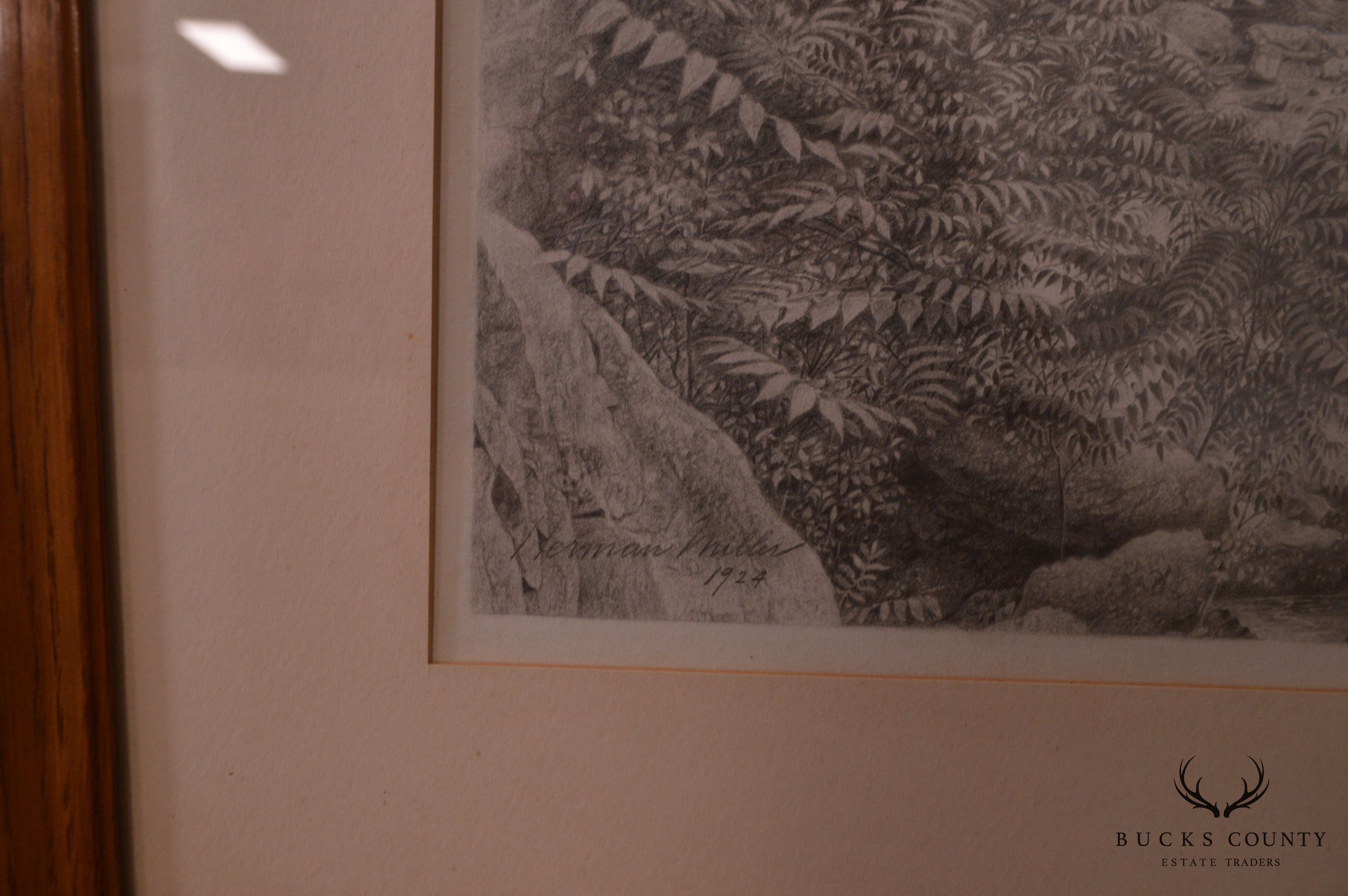 Herman Miller, Original Waterfall Graphite Drawing – Bucks County ...