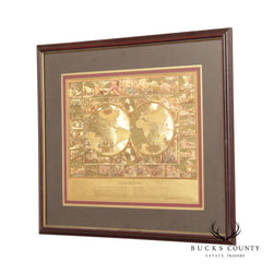 Bombay Company Double Hemisphere World Map, Framed