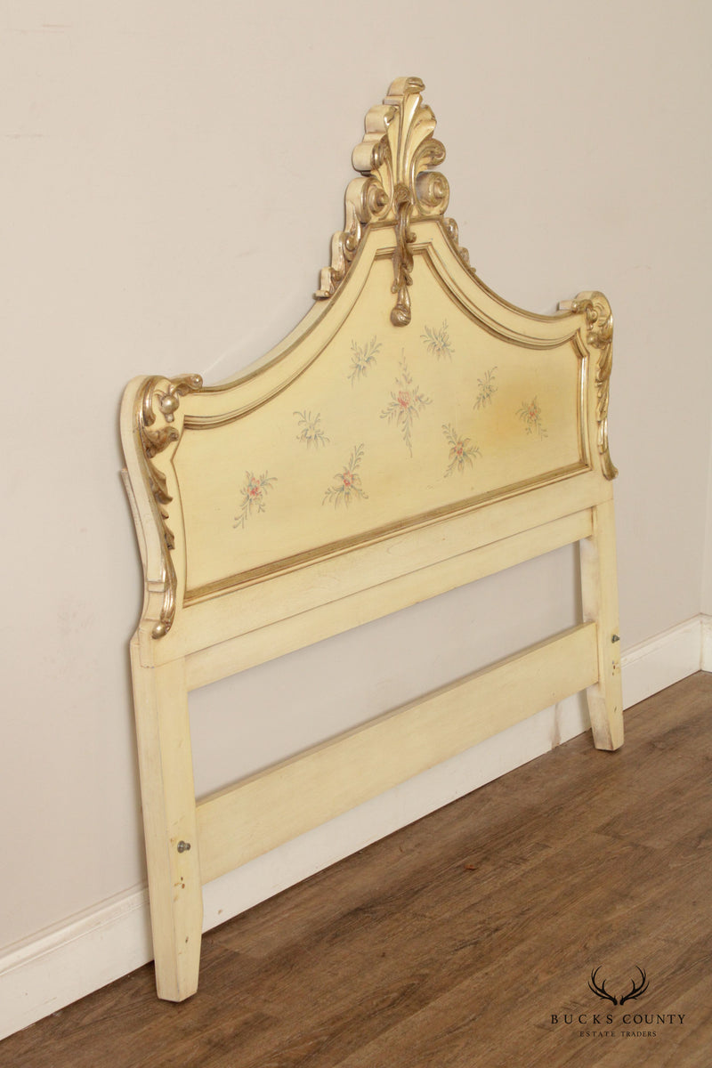 Baker Vintage French Provincial Style Painted Queen Size Headboard