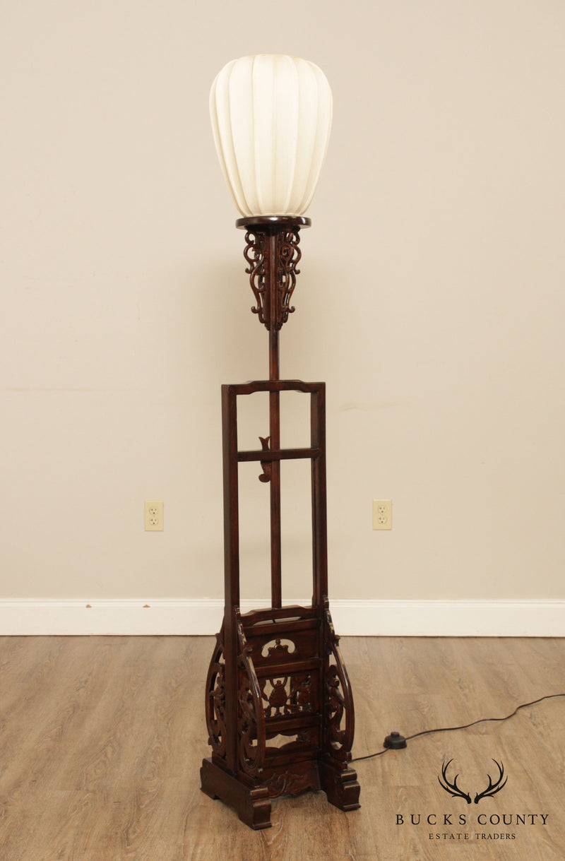 Vintage Chinese Hardware Adjustable Floor Lamp