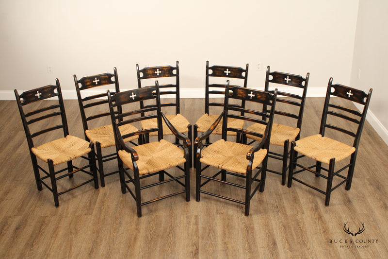 Kate Madison Set of Eight 'French Country Paysanne' Dining Chairs