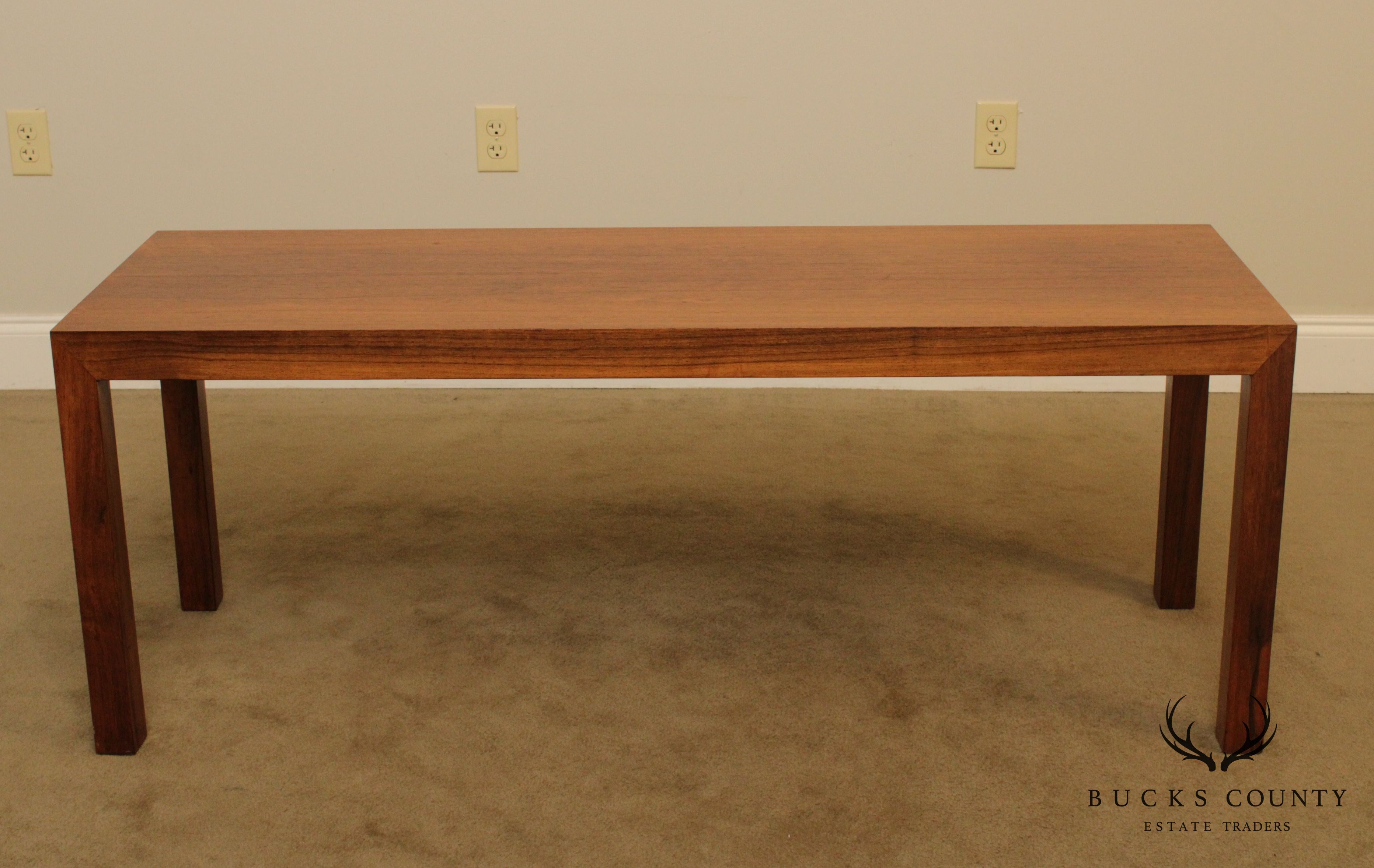 Intrex Mid Century Modern Rosewood Parsons Low Console Table