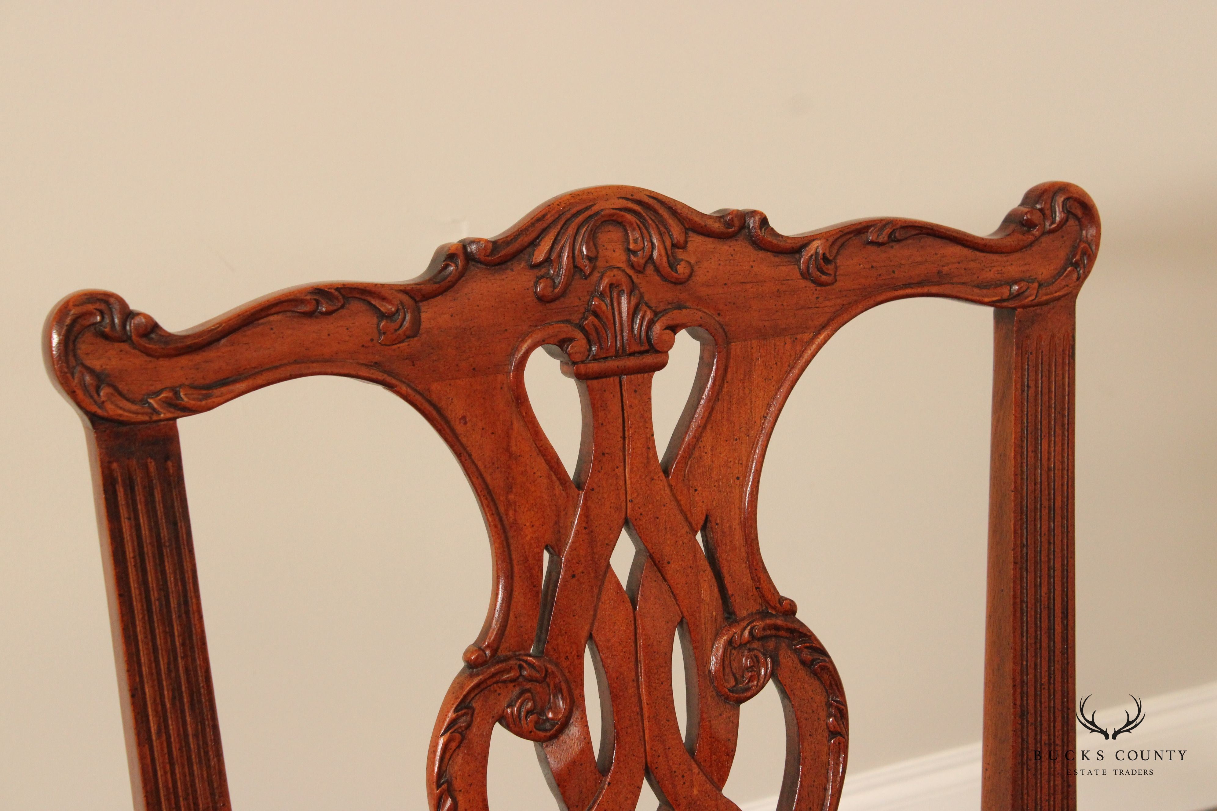 Stanley Chippendale Style Set of Eight Mahogany Ball and Claw Dining Chairs