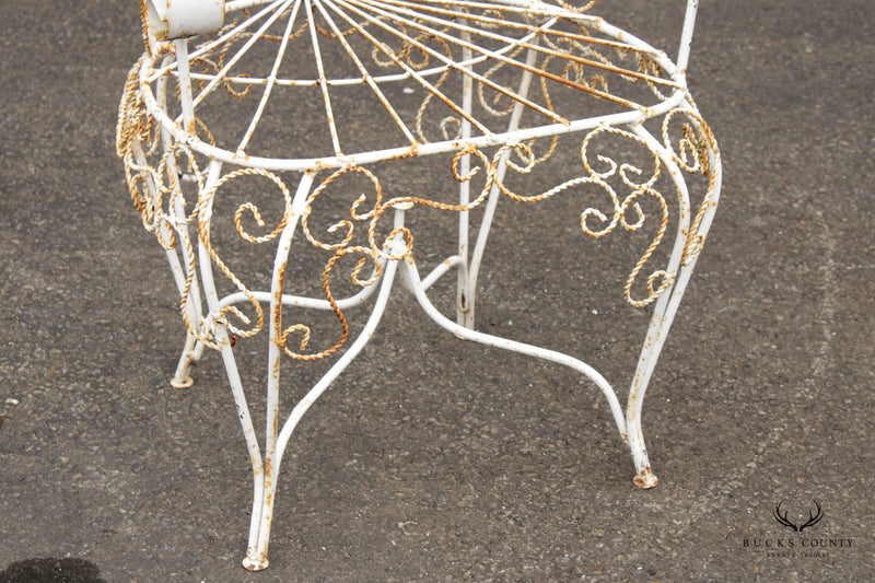 Victorian Style Vintage Pair of Wrought Iron Peacock Garden Chairs