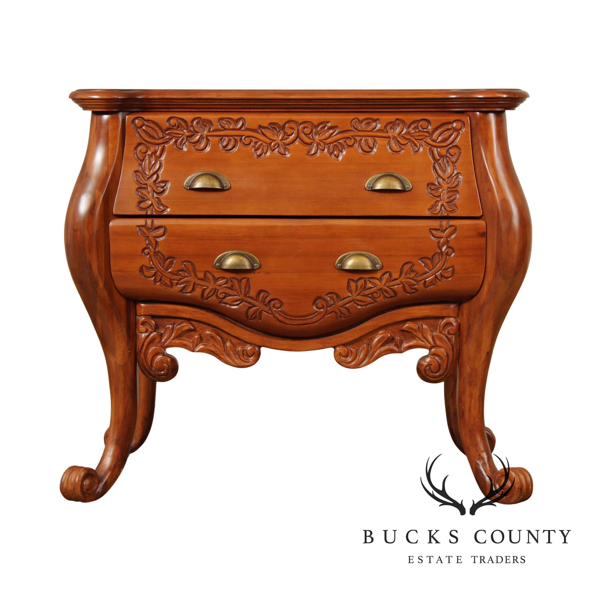 French Louis XV Style Cherry Bombe Chest