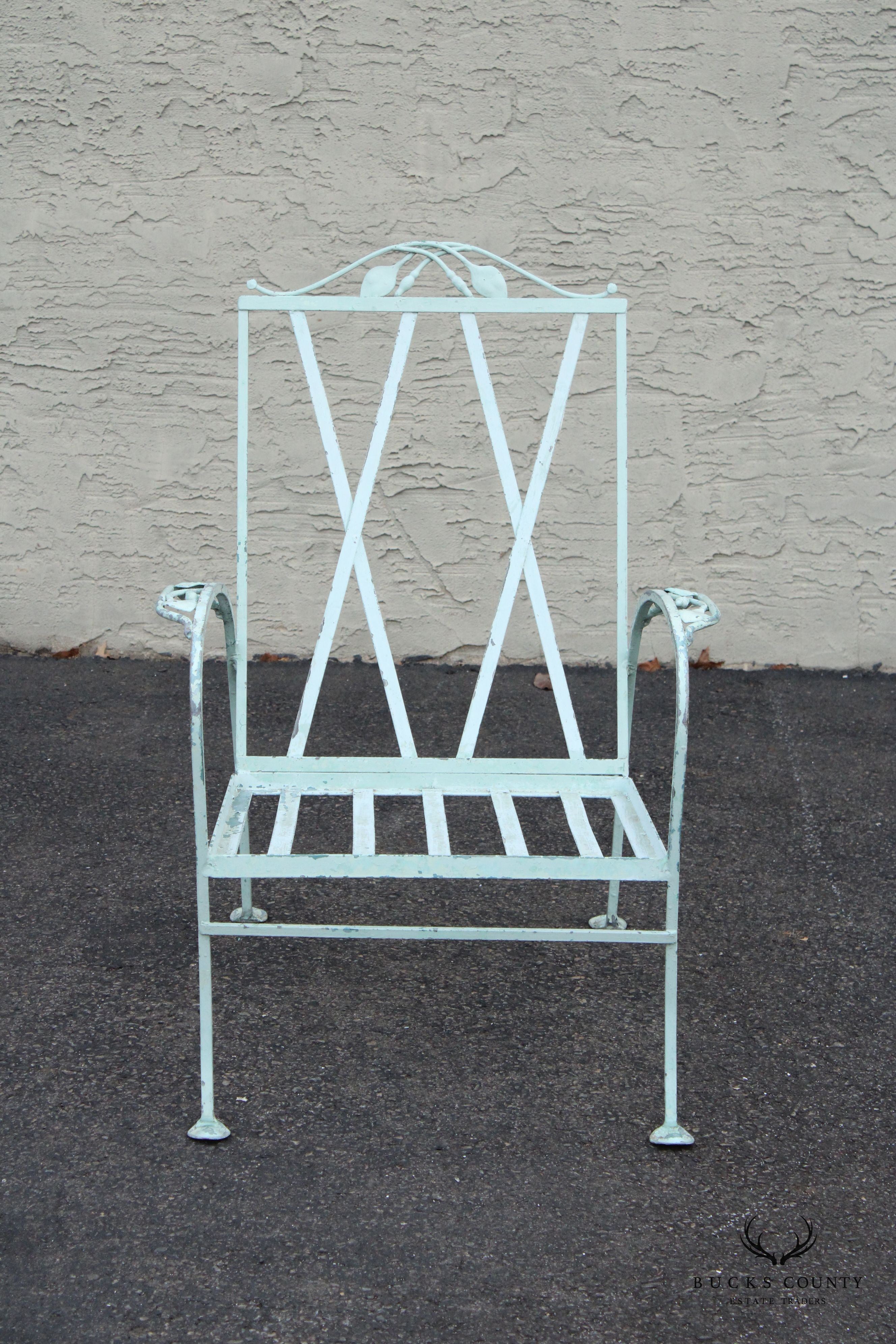 Salterini 'Mt. Vernon' Pair of Wrought Iron Outdoor Patio Chairs