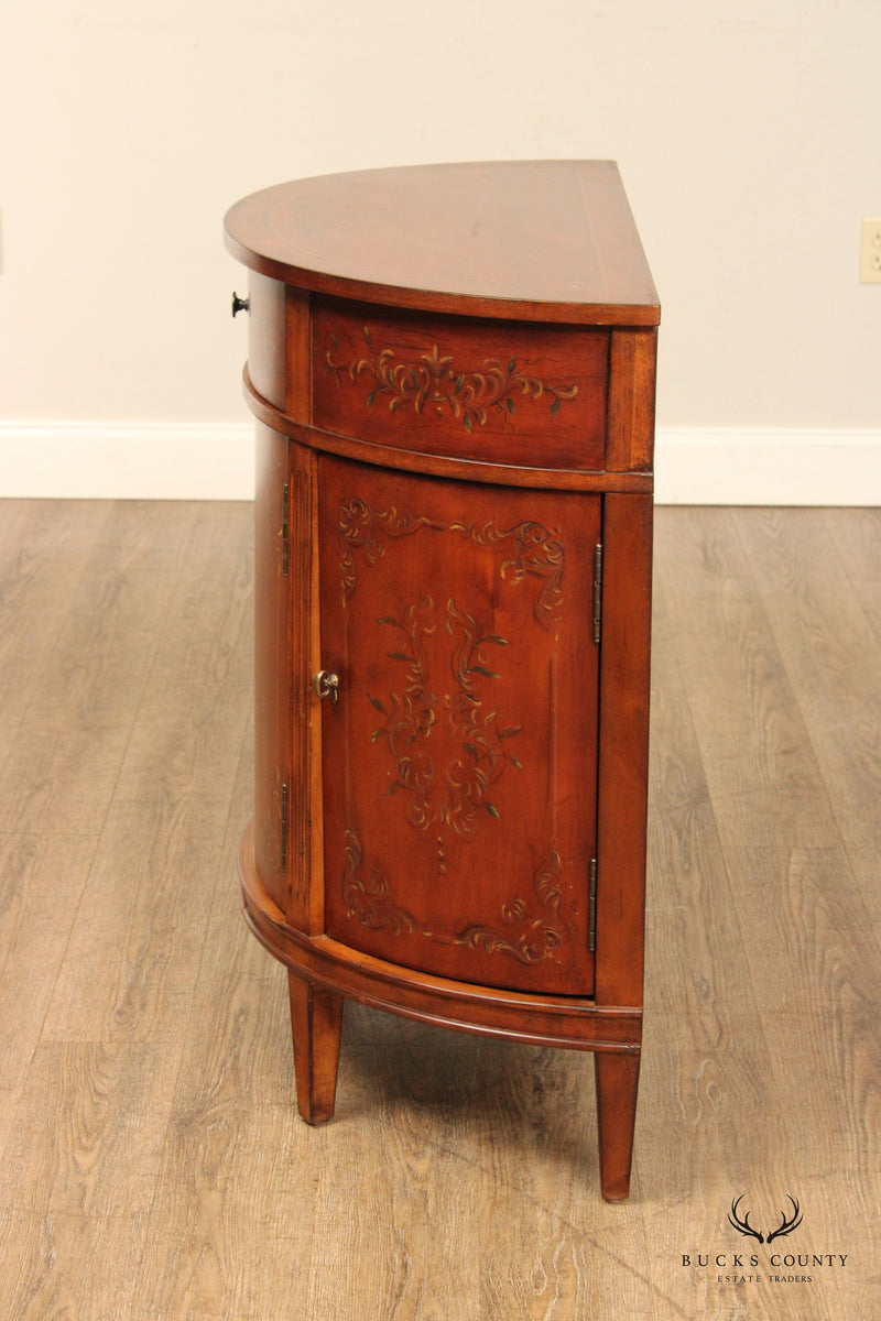 Ethan Allen Adams Style Paint Decorated 'Tuscany' Demilune Commode