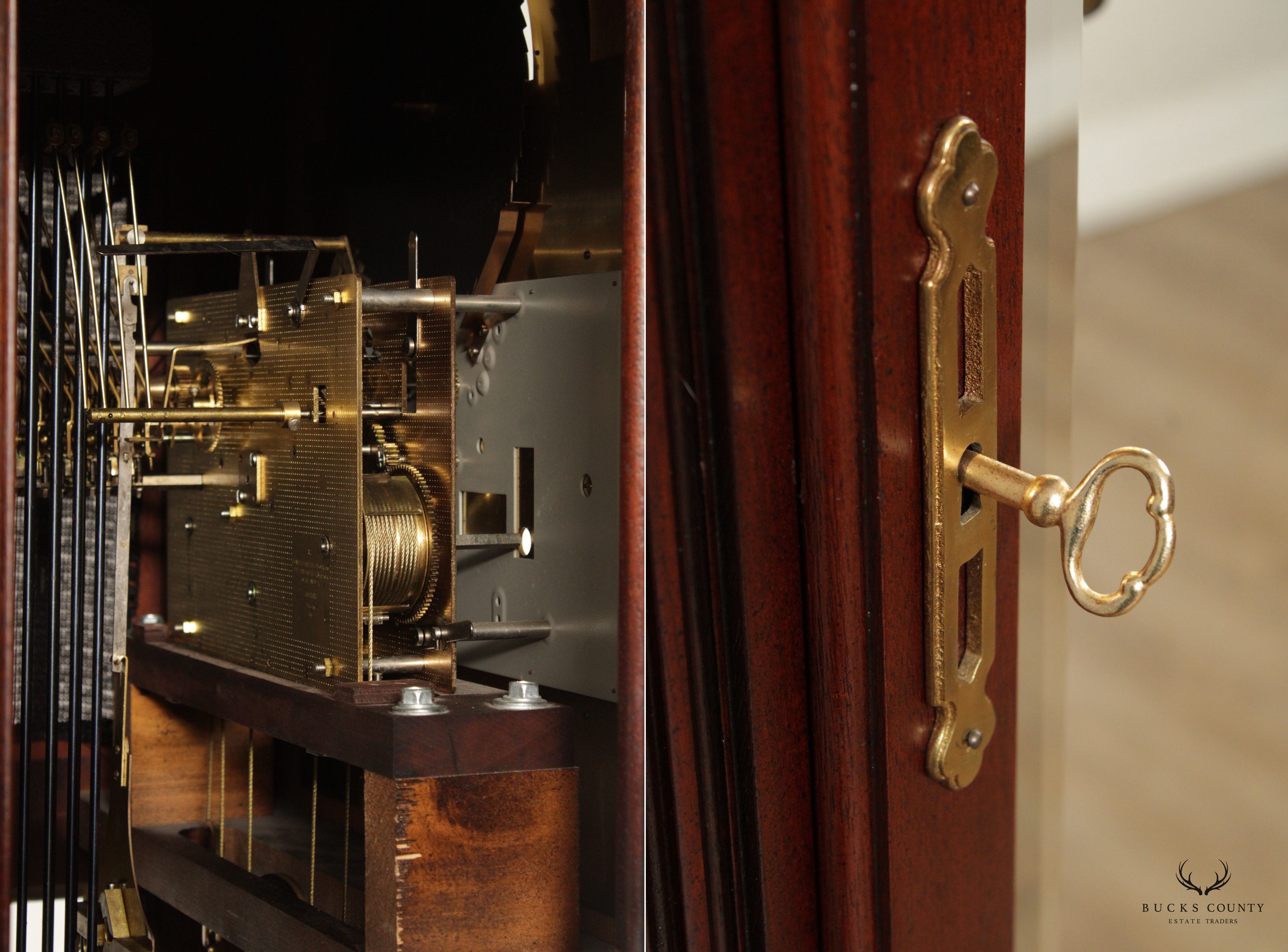 Howard Miller Federal Style Mahogany Inlaid Grandfather Clock