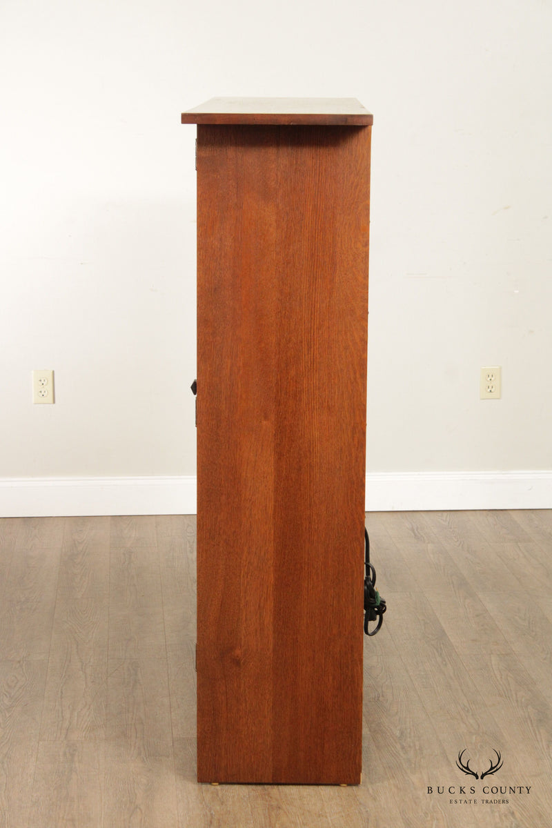 Stickley Mission Collection Harvey Ellis Inlaid Oak Fall Front Bookcase