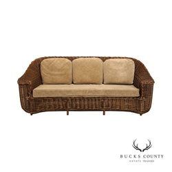 Quality Wicker Frame Three-Seat Sofa