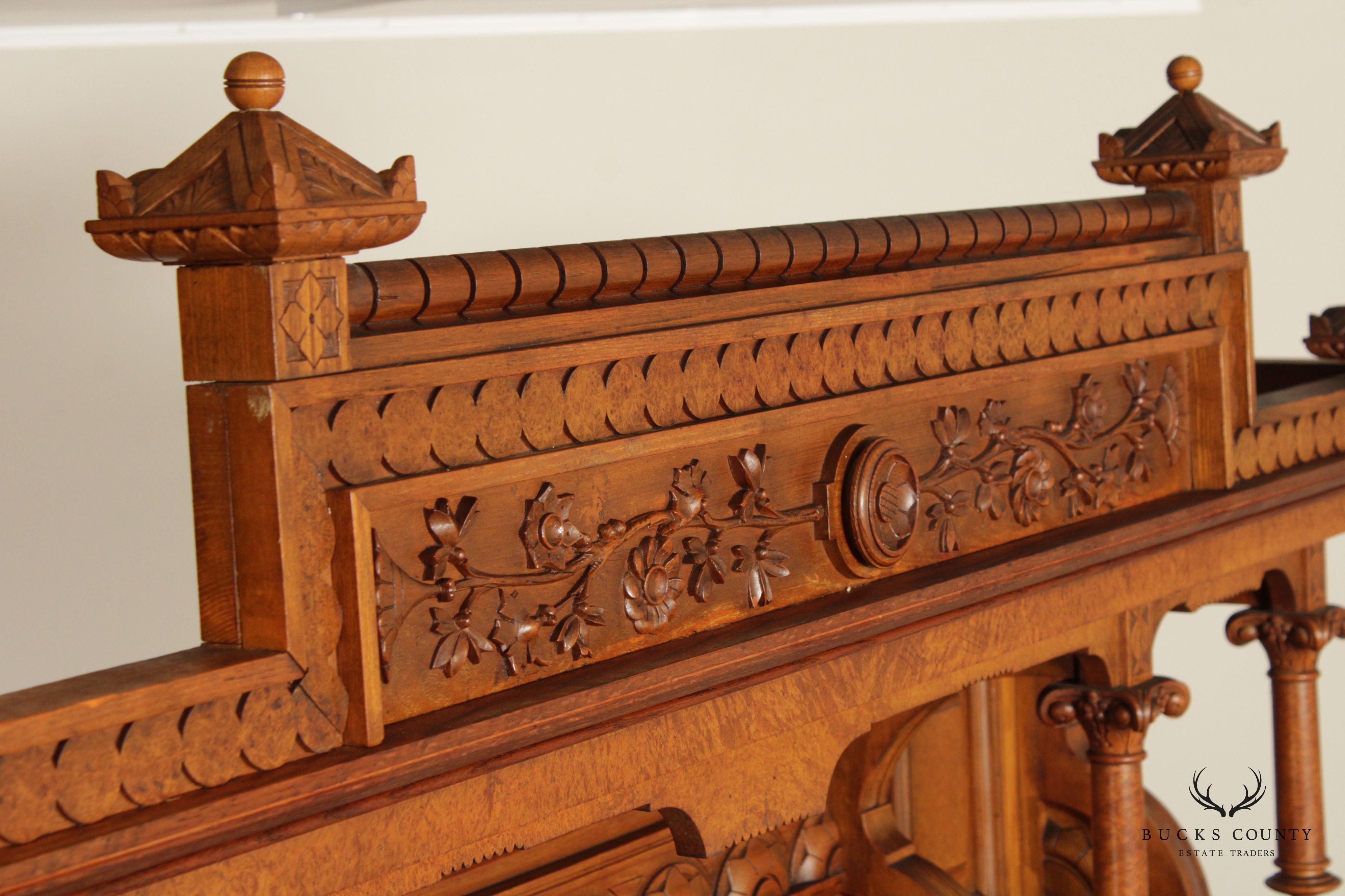 Daniel Pabst Attributed Antique Aesthetic Movement Large Walnut Sideboard