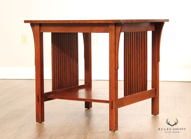 Stickley Mission Collection Oak Spindle Side Table Bucks County