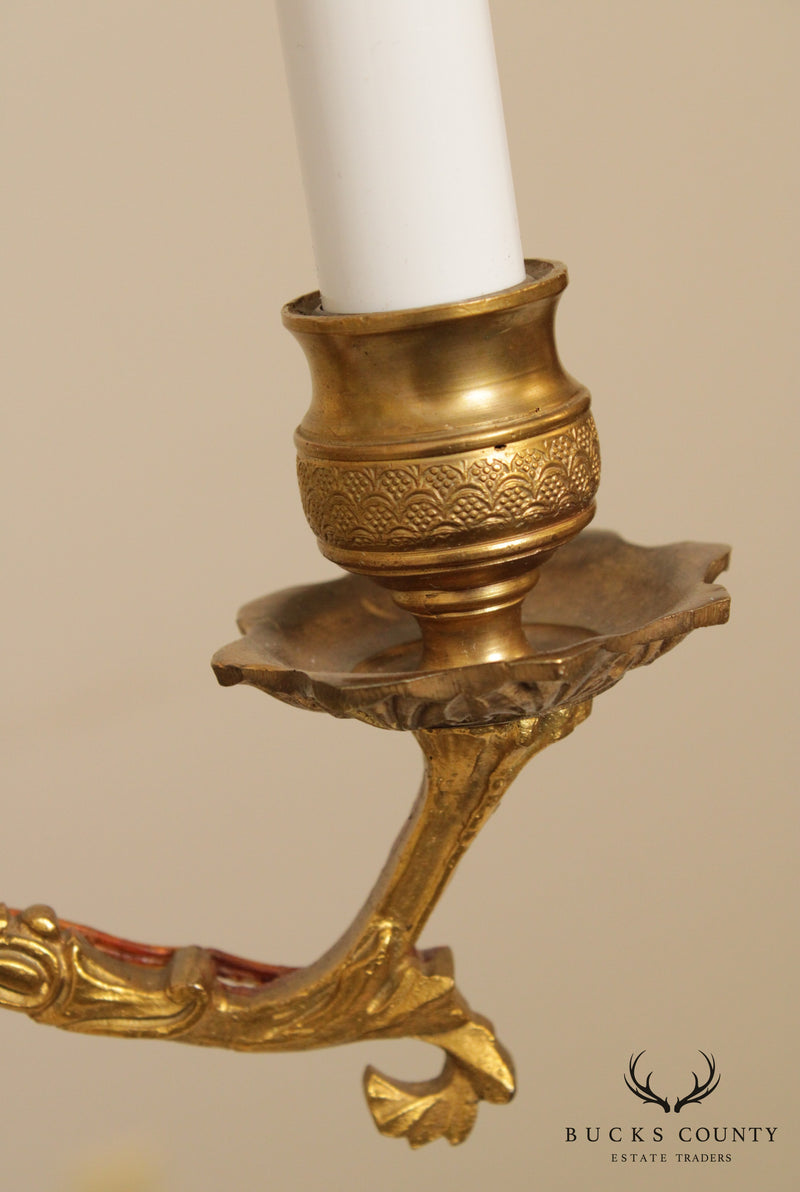 Quality Vintage French Bronze Candelabra Table Lamp