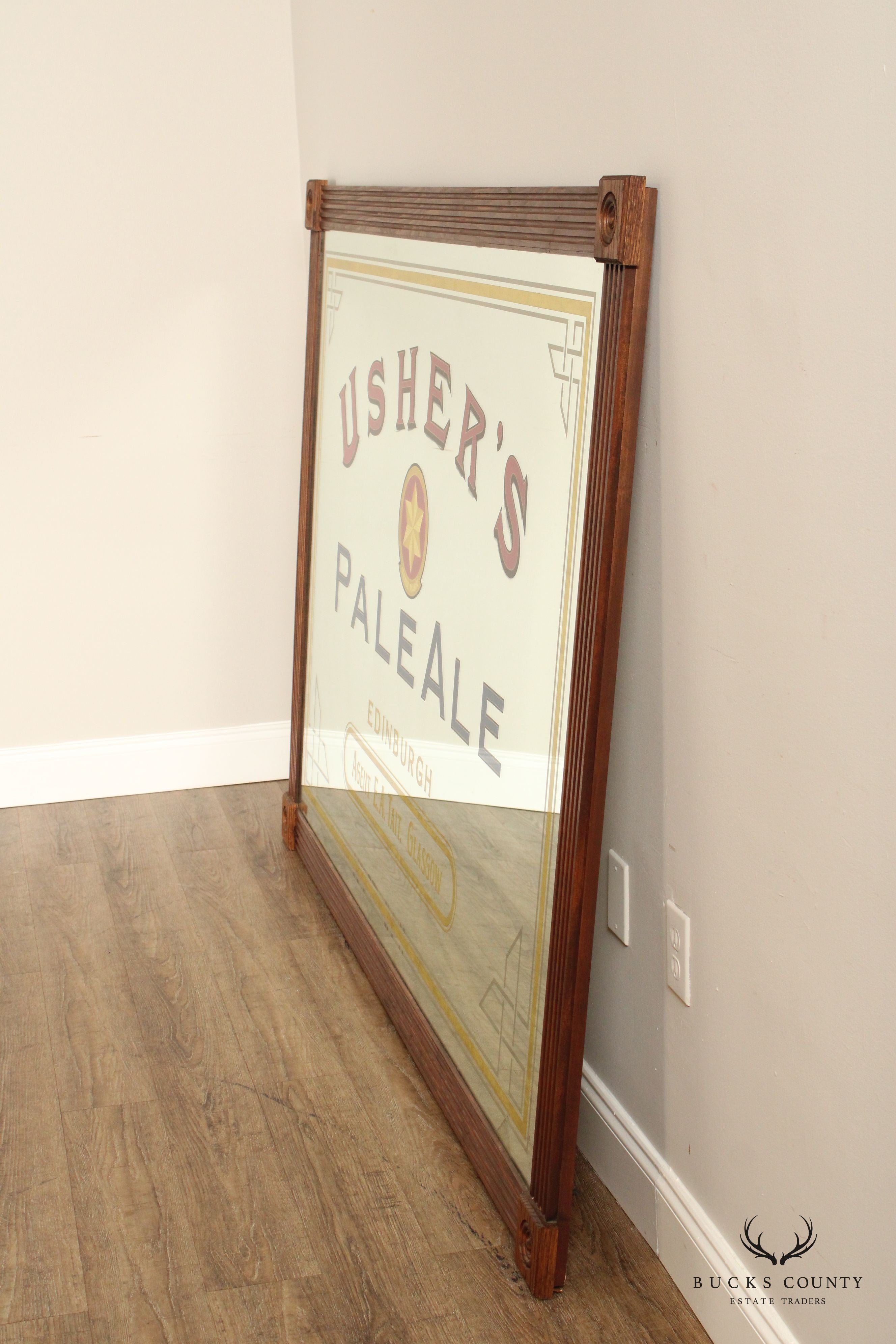 USHERS PALE ALE LARGE REVERSE PAINTED BAR MIRROR