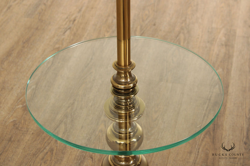 Stiffel Vintage Brass and Glass Floor Lamp