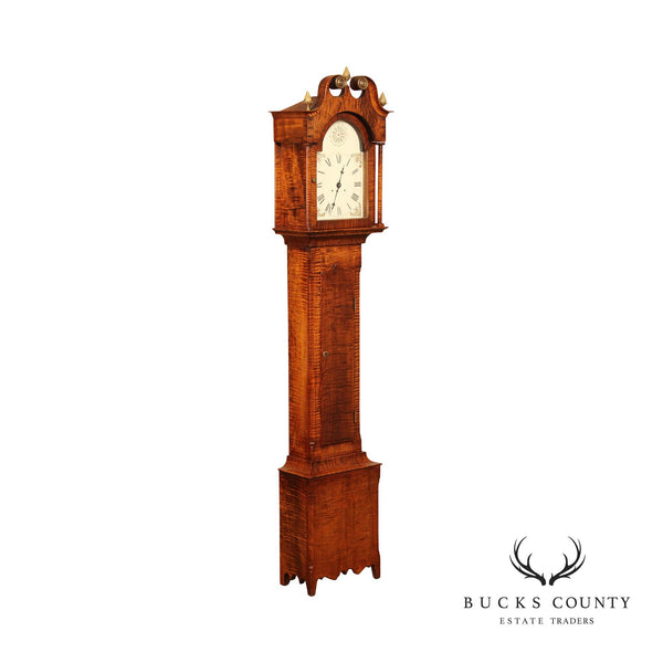 Tiger Maple Federal Style Custom Crafted Grandmother Clock