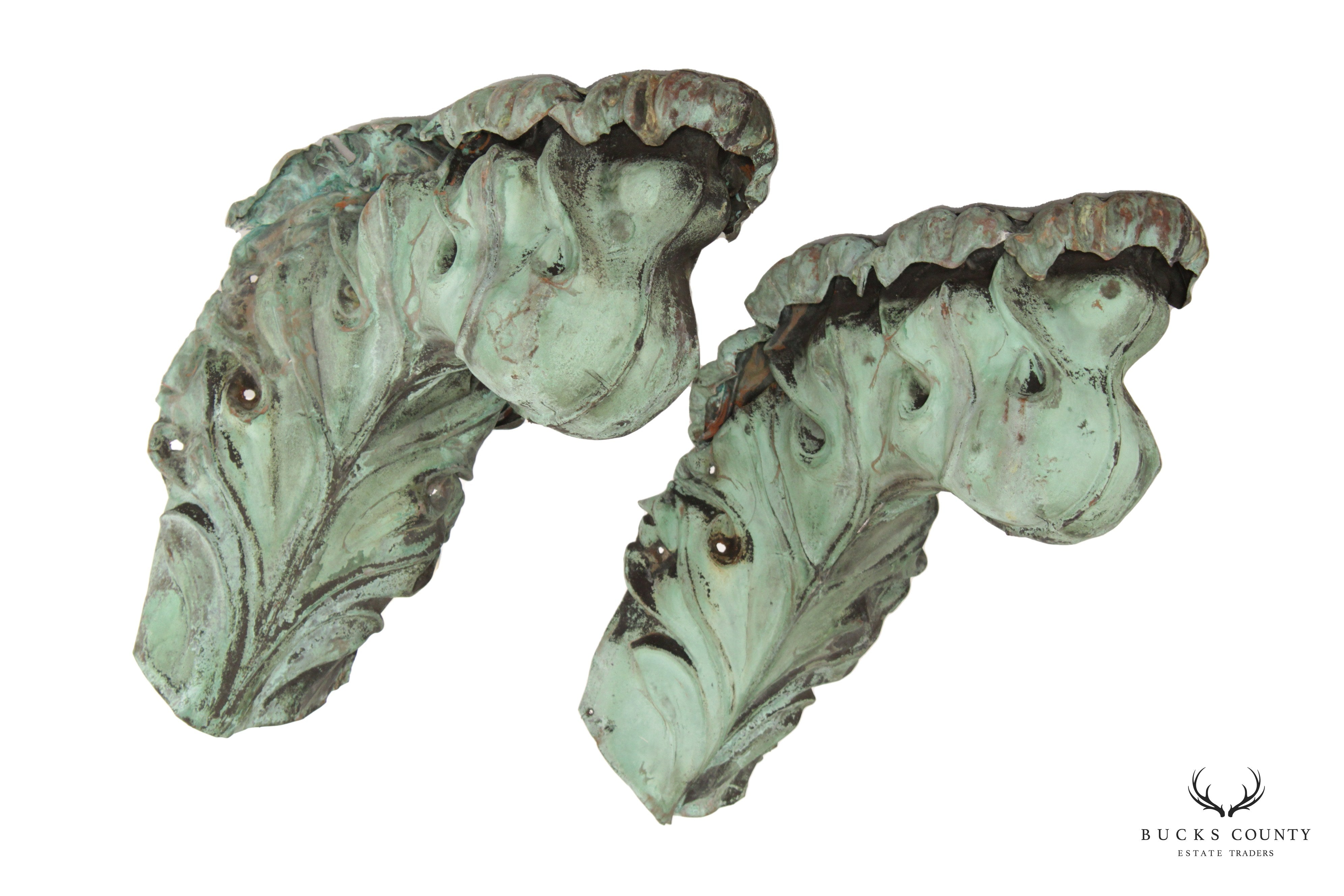 19th Century Neoclassical Style Pair of Copper Corbels