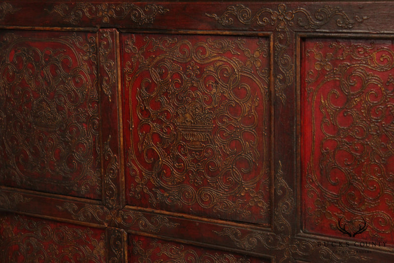 Antique 19th Century Tibetan Hand Painted Cabinet