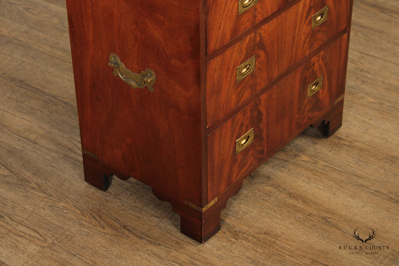 Campaign Style Vintage Mahogany Nightstand Chest