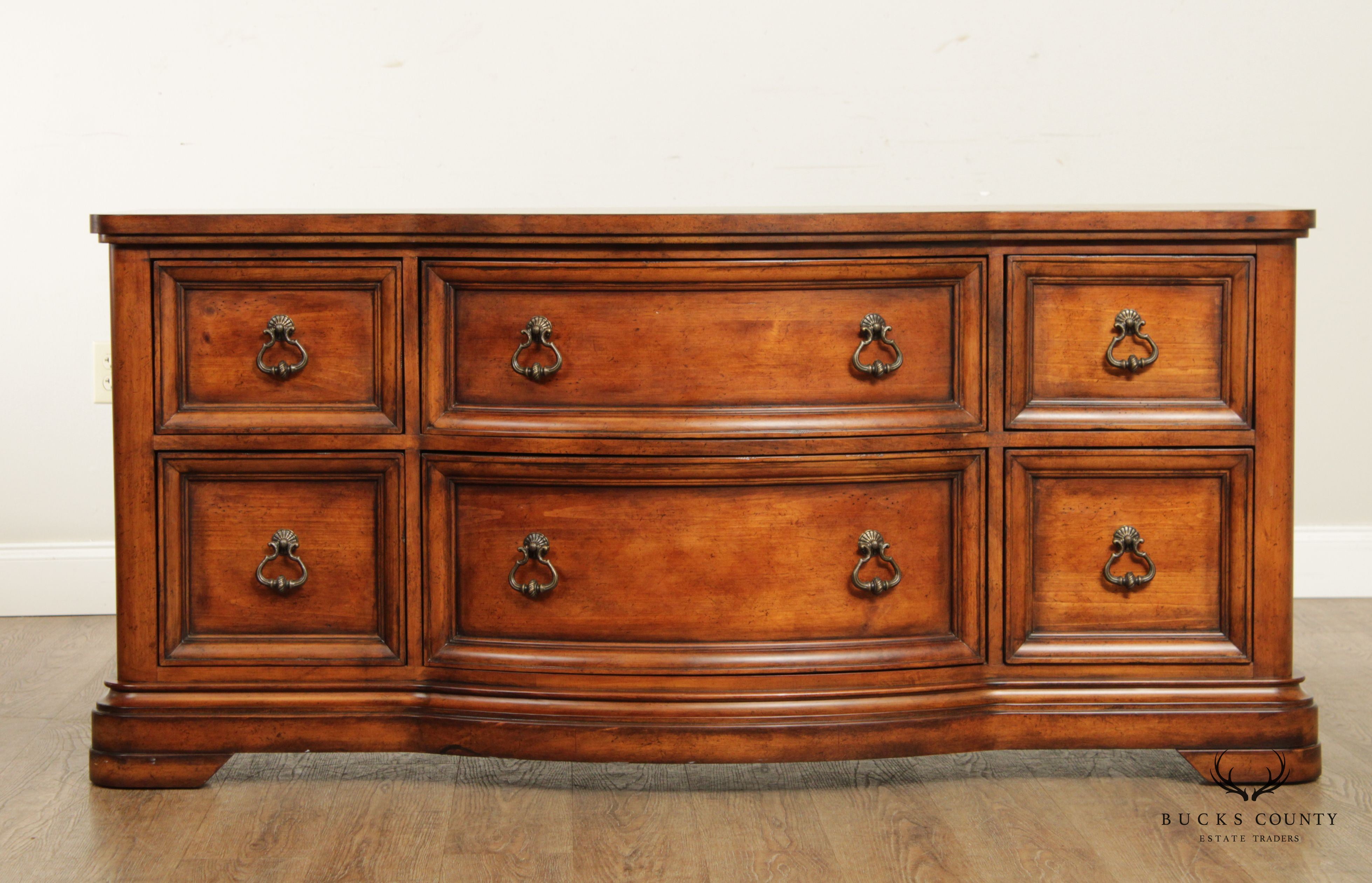 Tuscan Style Serpentine Six-Drawer Dresser