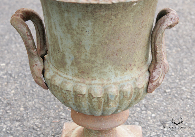Vintage French Cast Iron Garden Urn