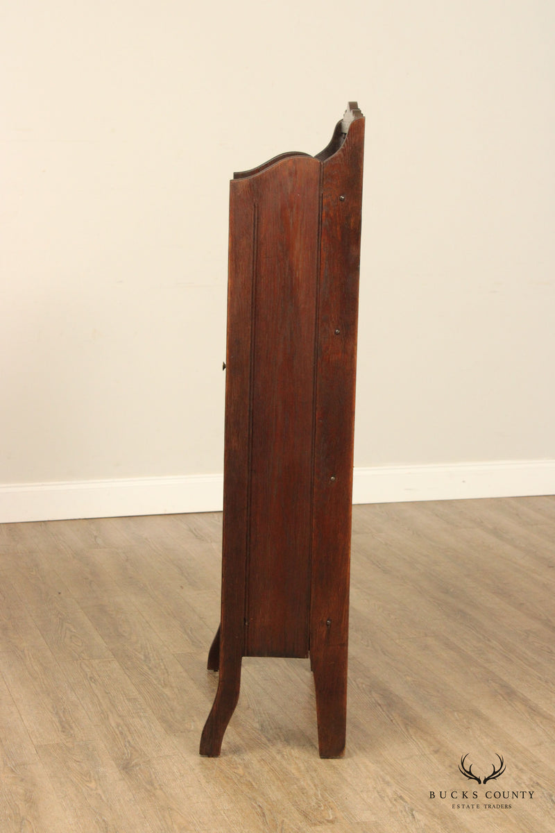 Antique Victorian Eastlake Oak Glass Door Bookcase