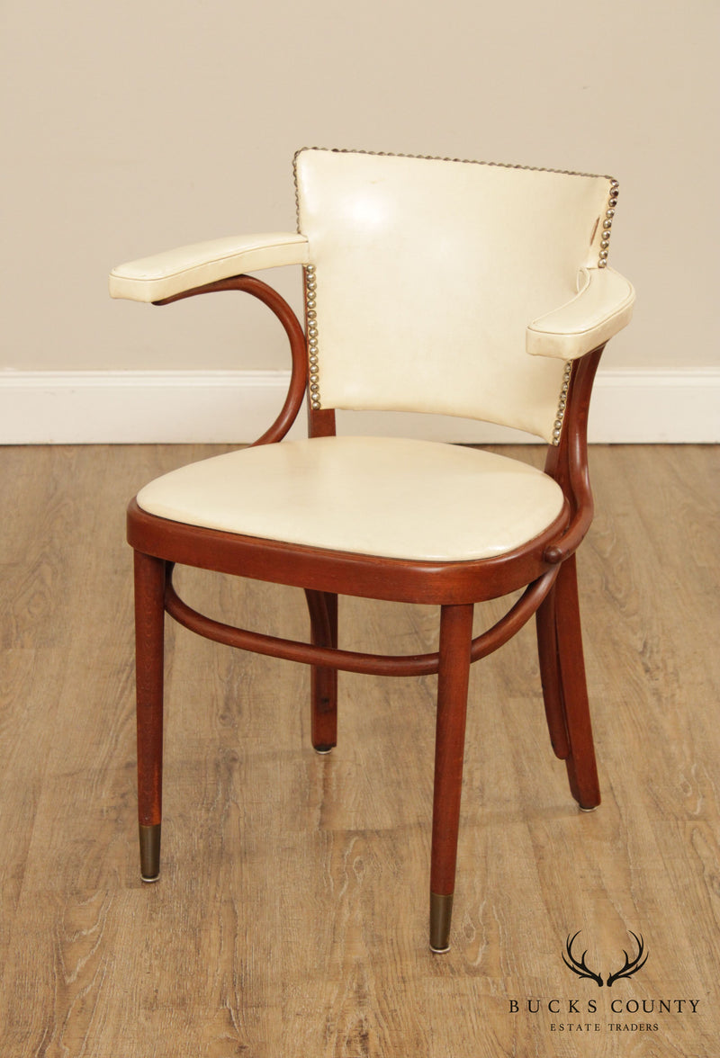 Thonet Mid Century Art Deco Style Pair Bentwood Armchairs