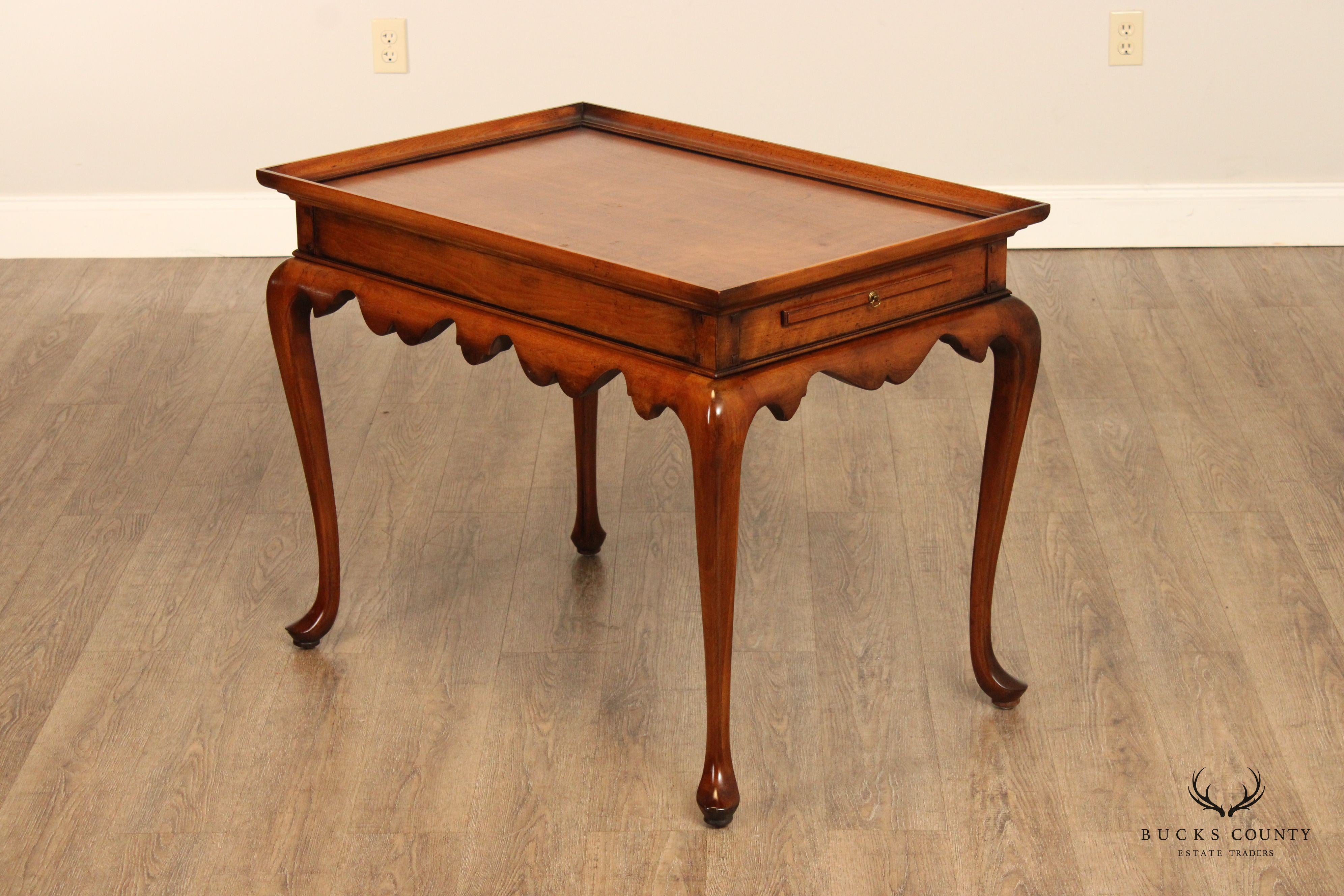 Ralph Lauren Queen Anne Style Walnut Tea Table