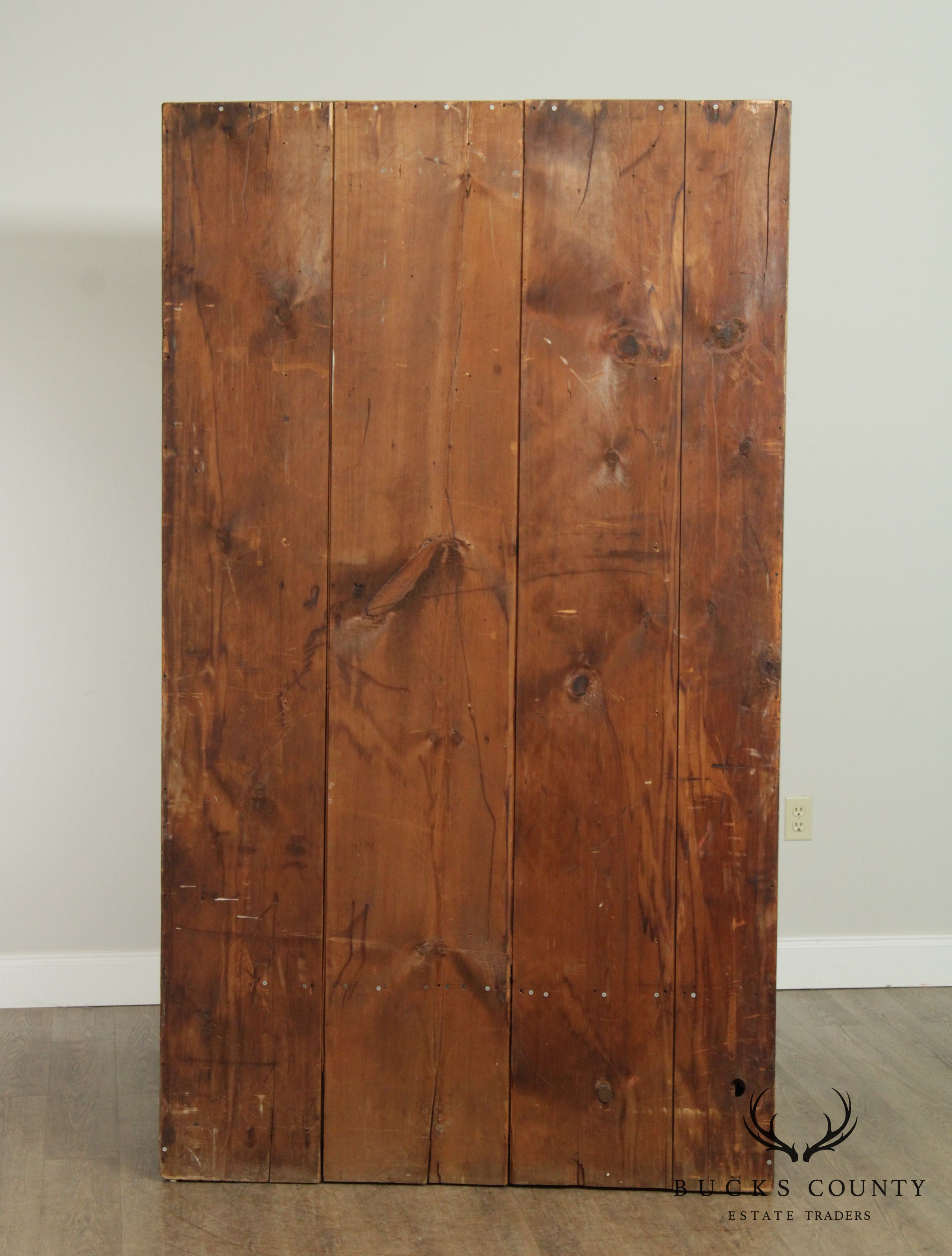 Antique 19th Century Primitive Painted 2 Door Cupboard