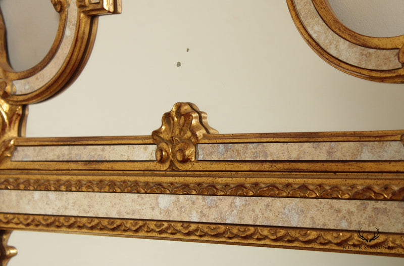 LaBarge Italian Rococo Style Giltwood Carved Wall Mirror