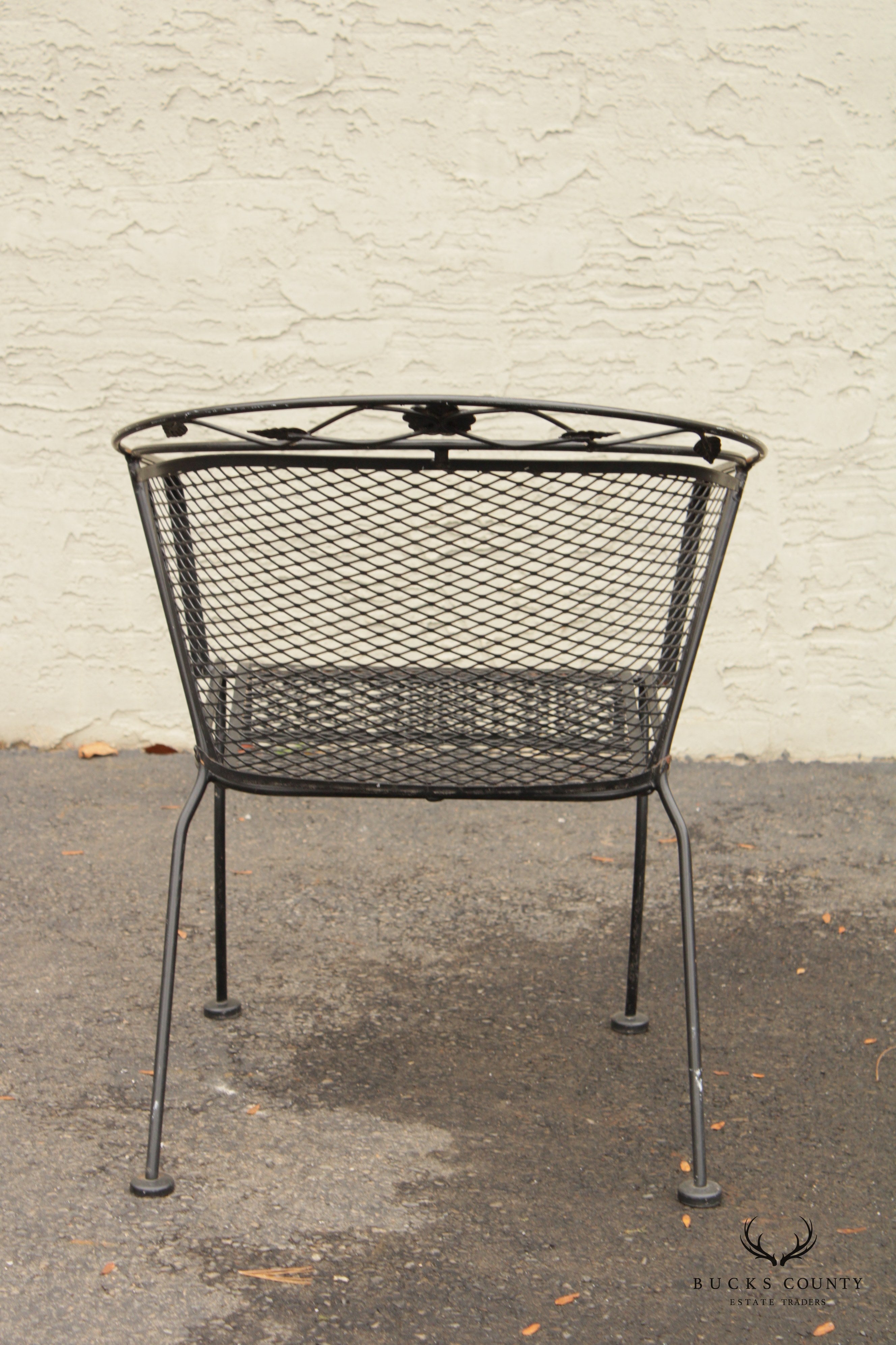 Mid Century Modern Five-Piece Wrought Iron Outdoor Dining or Bistro Set