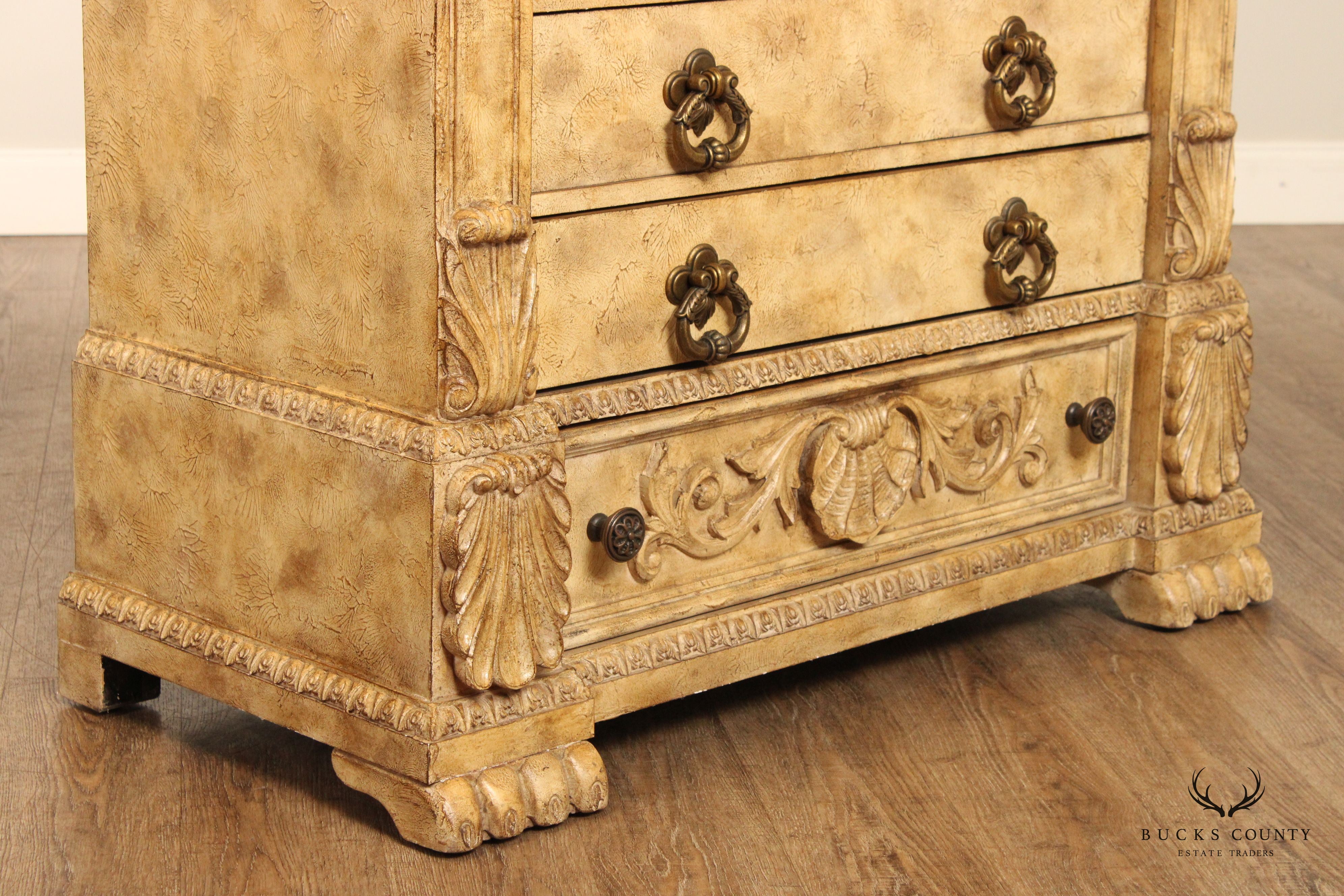 Italian Renaissance Style Tessellated Marble Top Commode