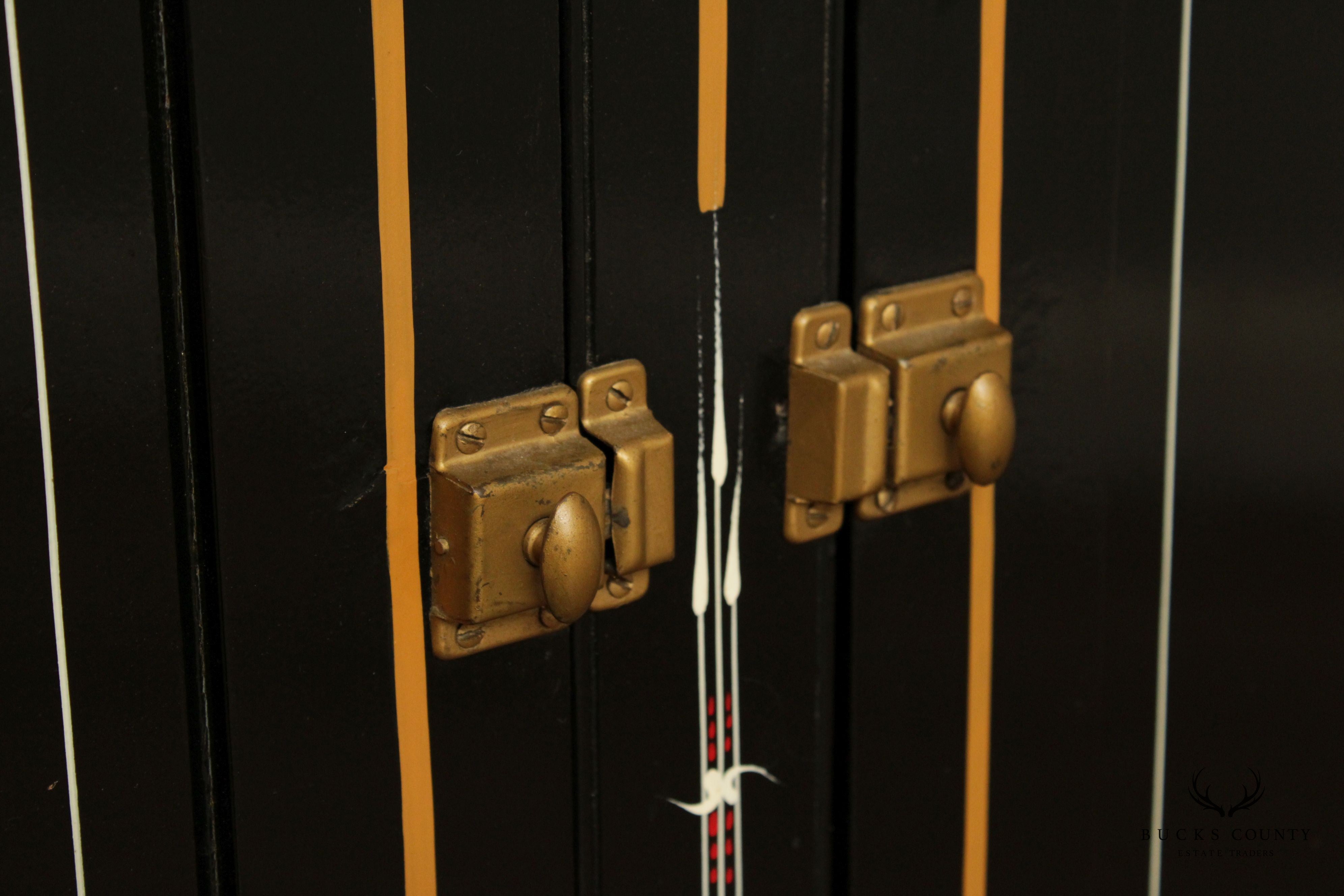 Antique Hand Painted Ebonized Jelly Cupboard