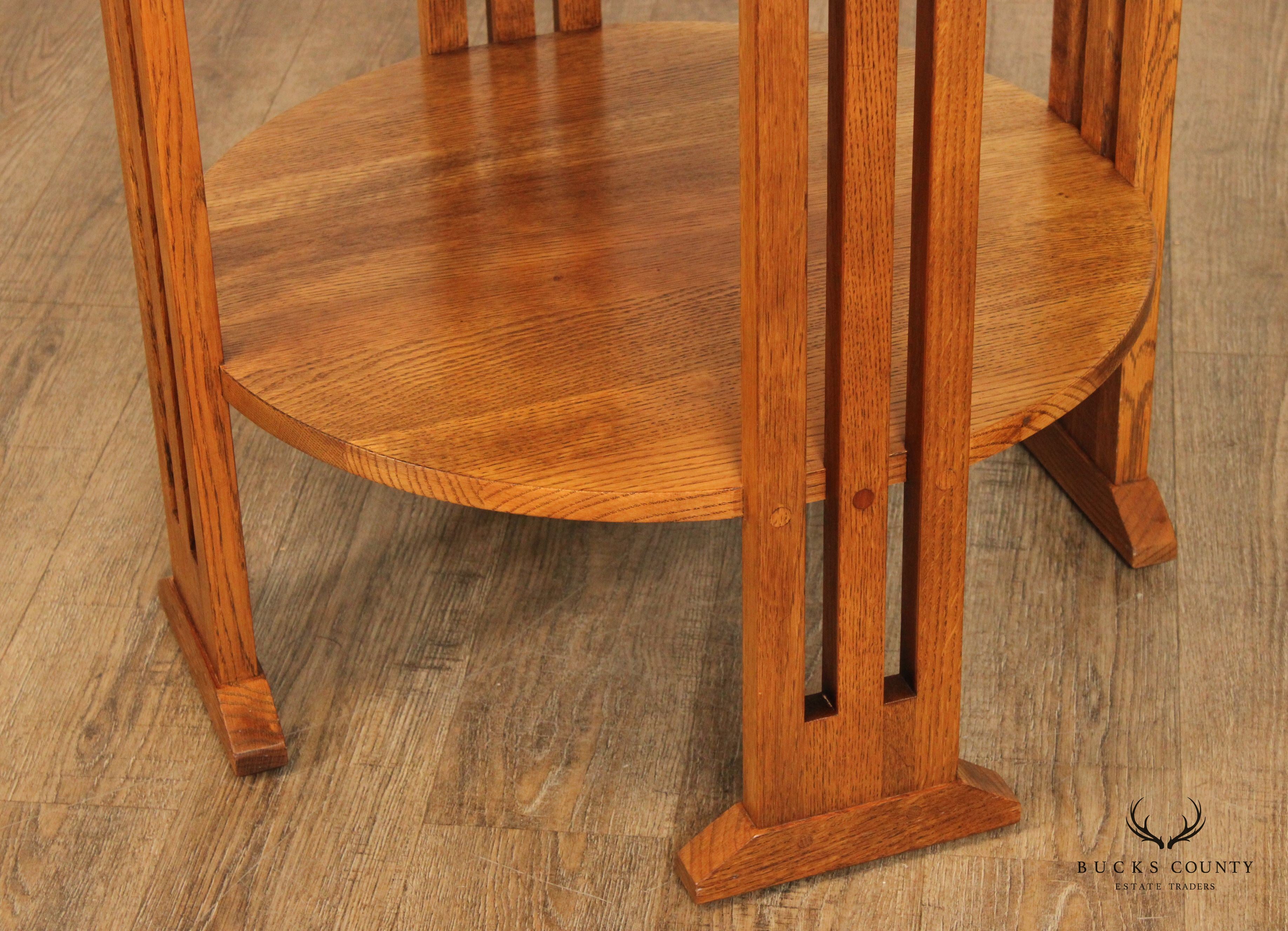 Stickley Mission Collection Oak Two-Tier Round Table