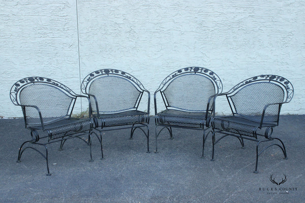 Woodard Set of Four 'Briarwood' Wrought Iron Patio Dining Chairs
