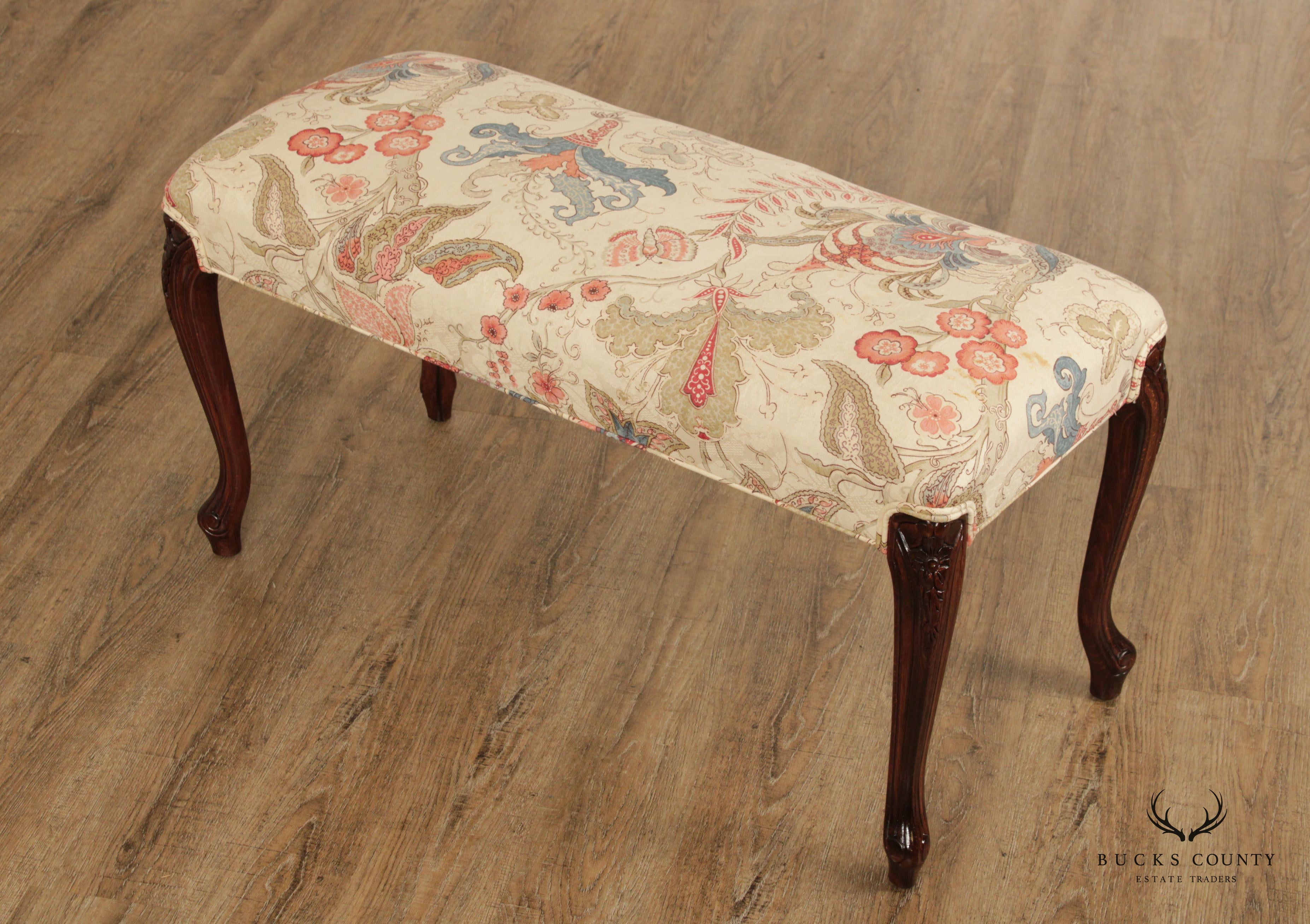 French Louis XV Custom Upholstered Bench