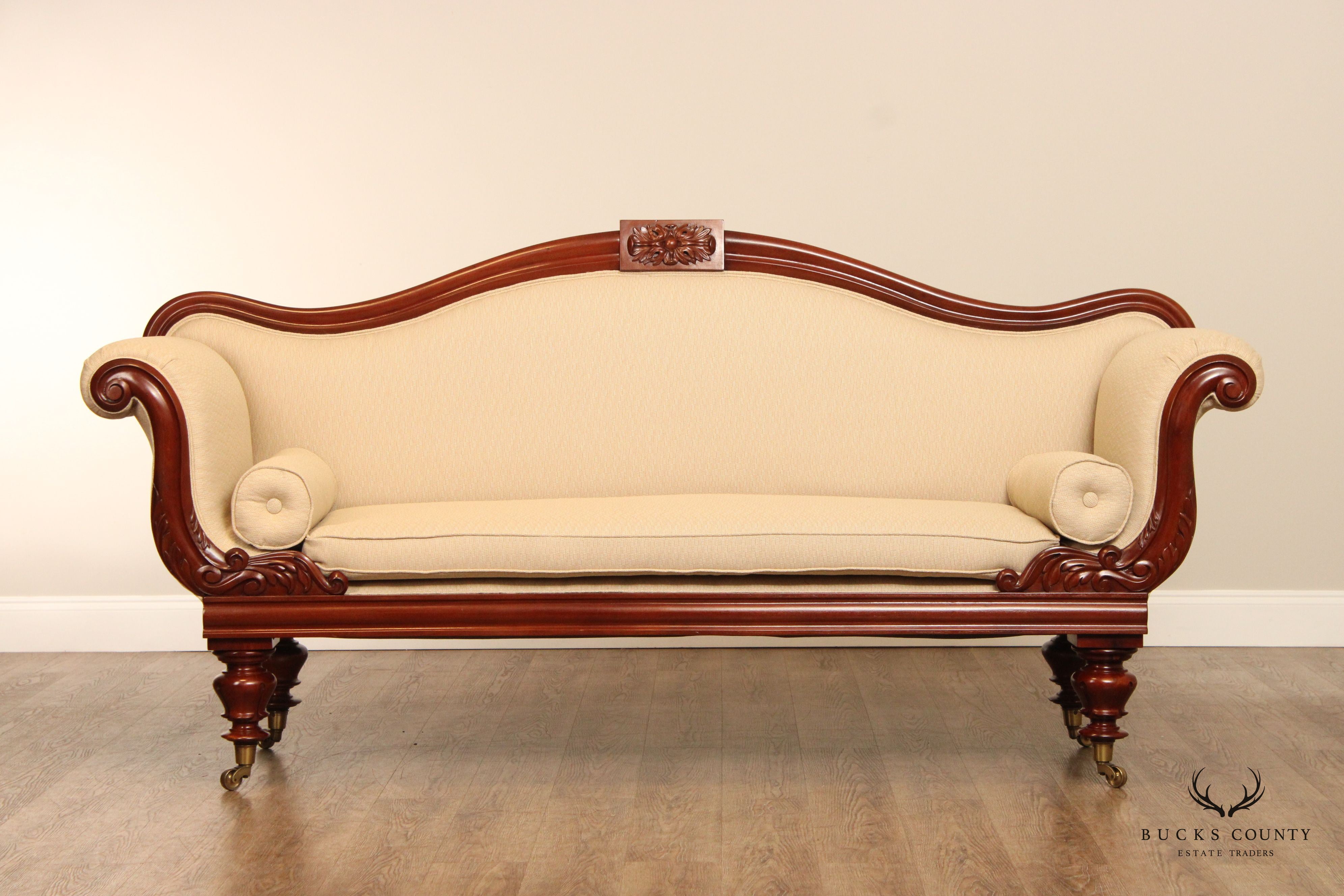 English Regency Carved Mahogany Sofa